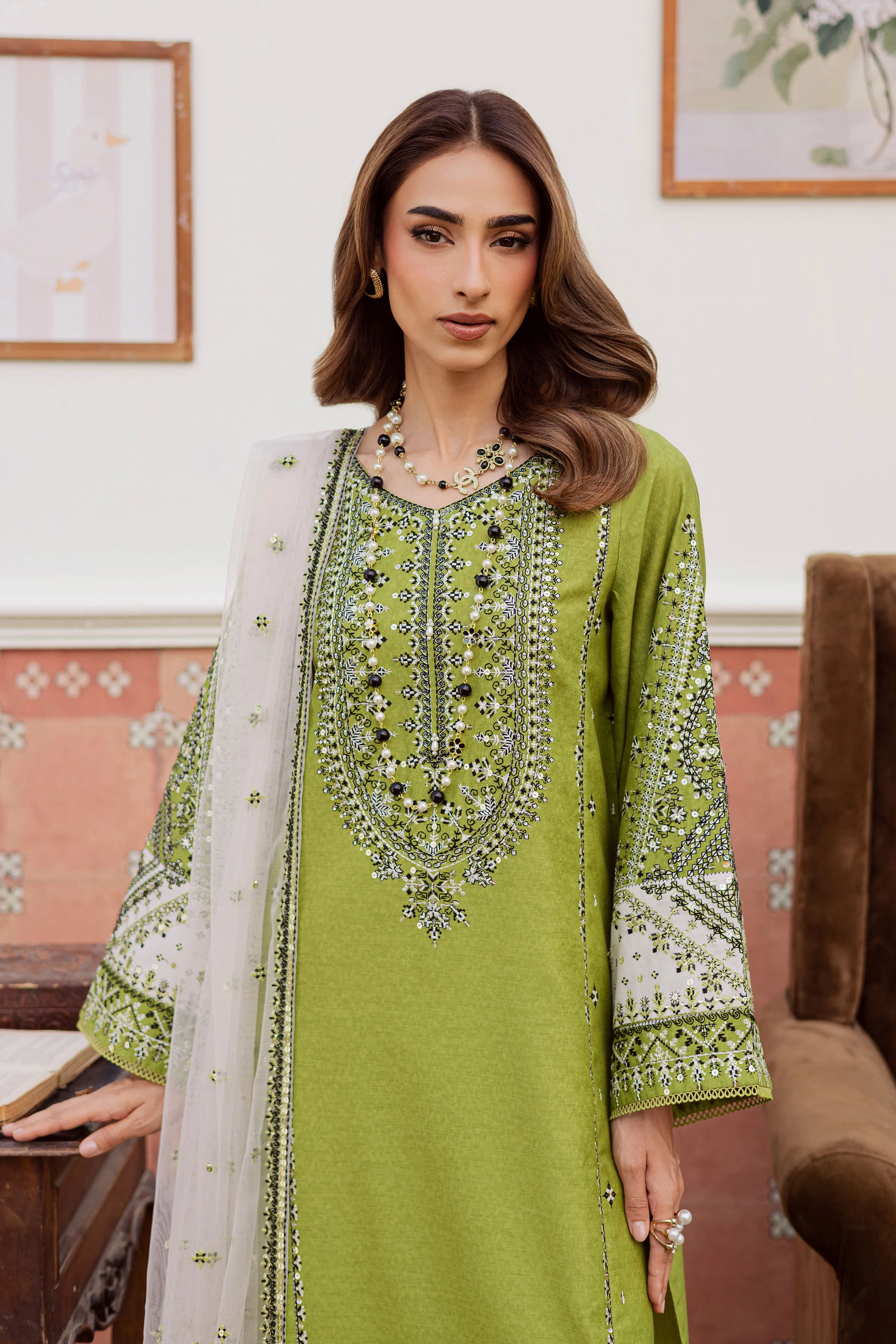 Nashville 3Pc - Embroidered Karandi Dress - Image 2