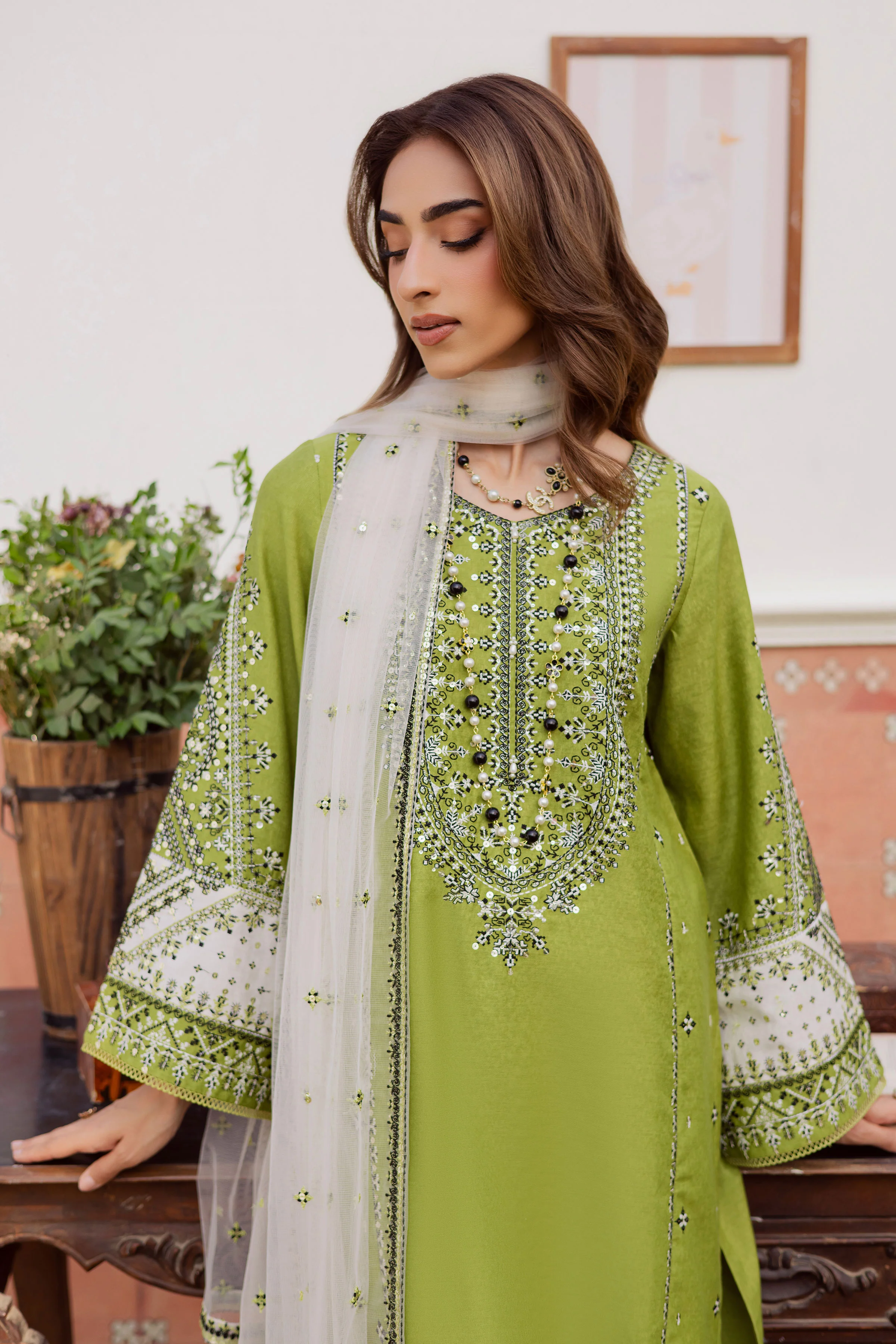 Nashville 3Pc - Embroidered Karandi Dress - Image 3