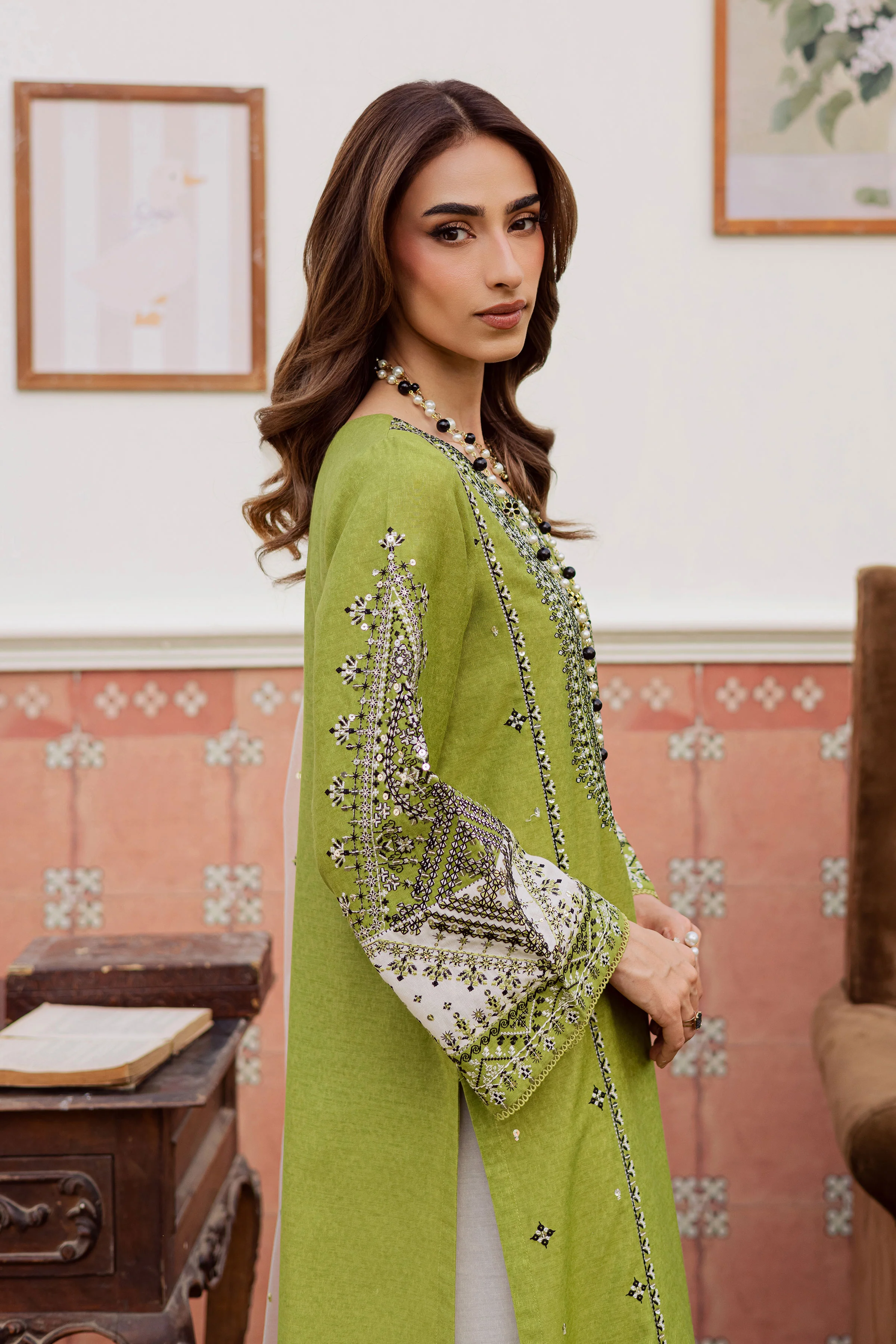 Nashville 3Pc - Embroidered Karandi Dress - Image 4