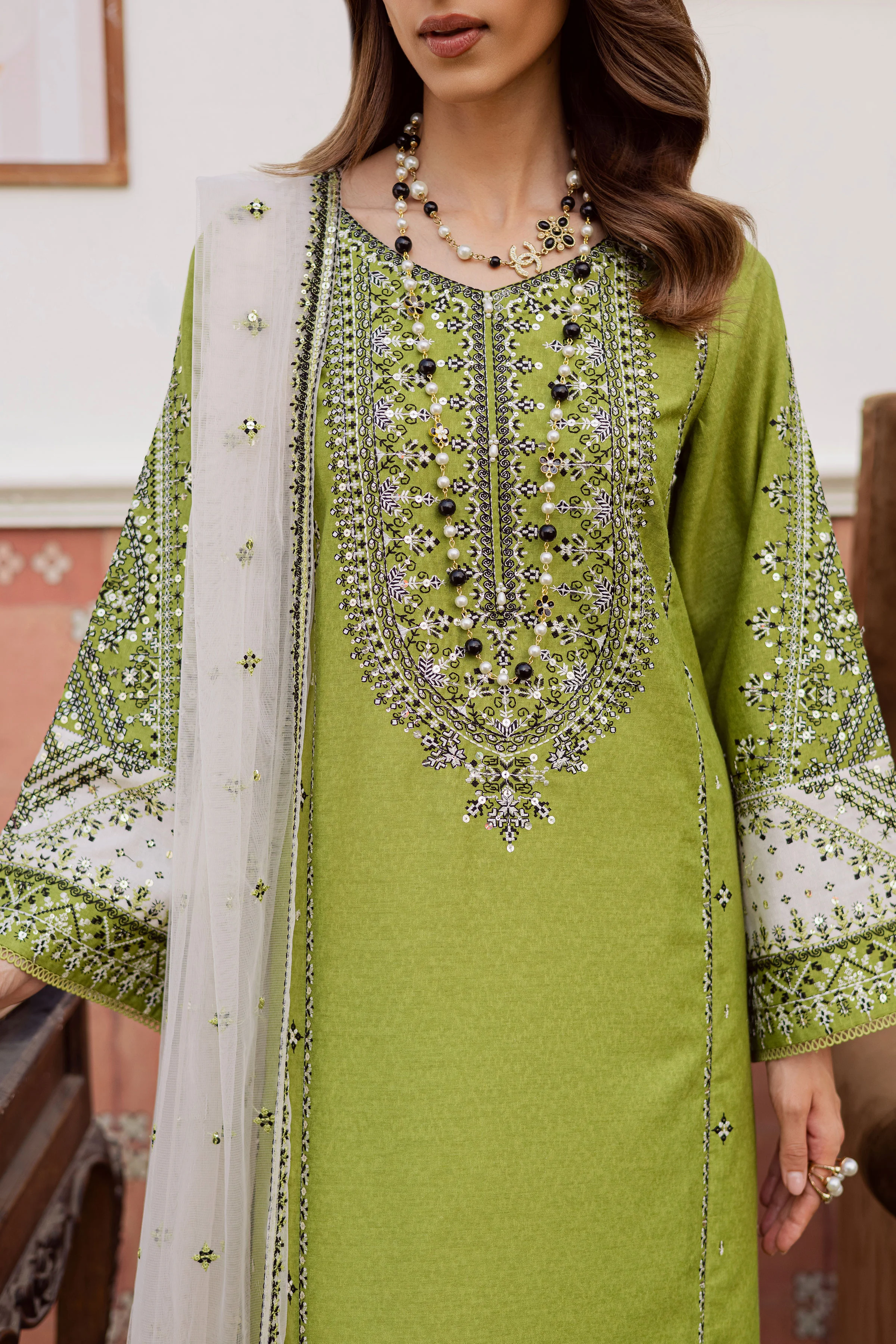 Nashville 3Pc - Embroidered Karandi Dress - Image 7