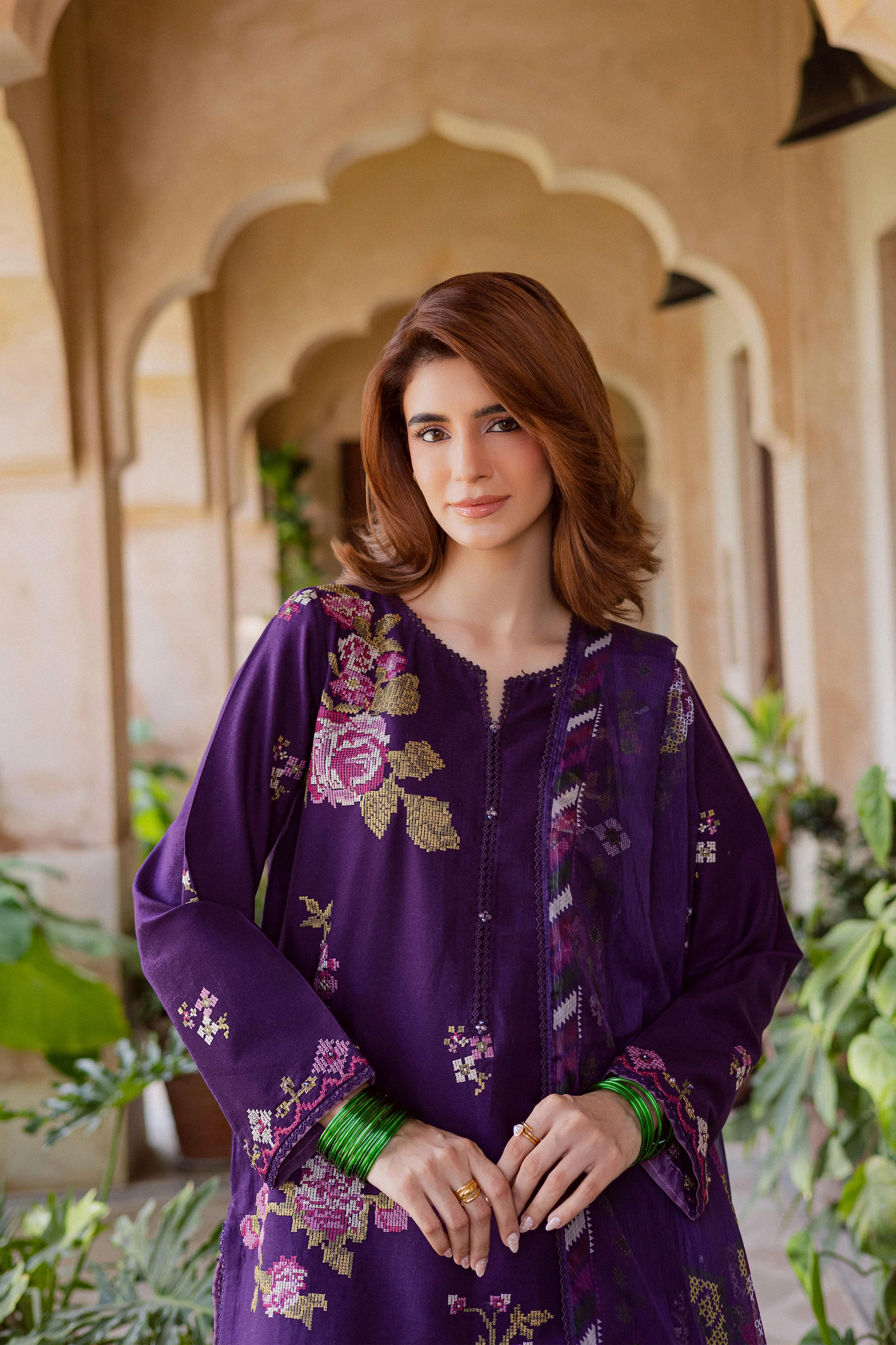 Nate Stitch 3Pc - Embroidered Khaddar Dress - Image 2