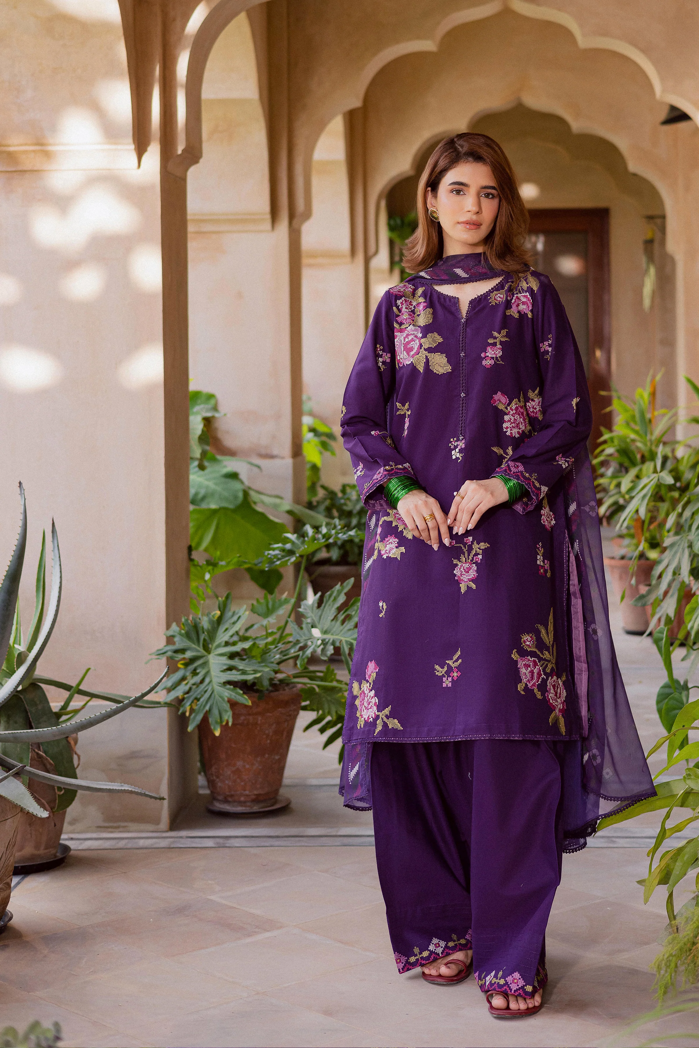 Nate Stitch 3Pc - Embroidered Khaddar Dress - Image 3