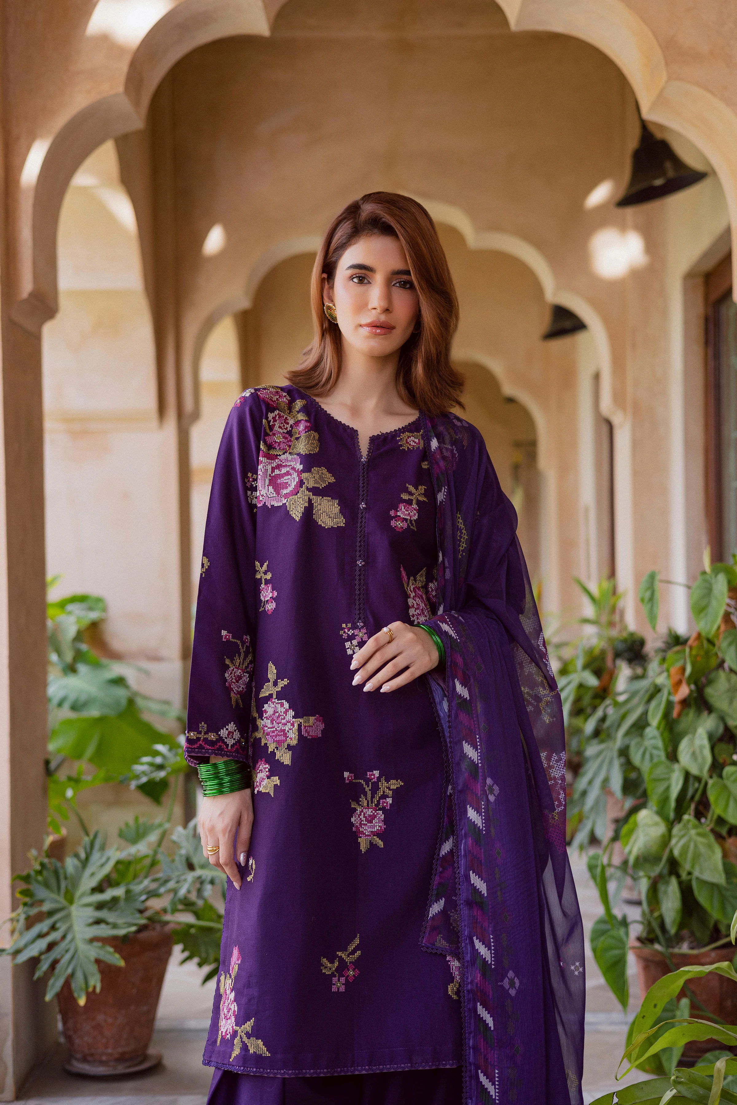 Nate Stitch 3Pc - Embroidered Khaddar Dress - Image 4