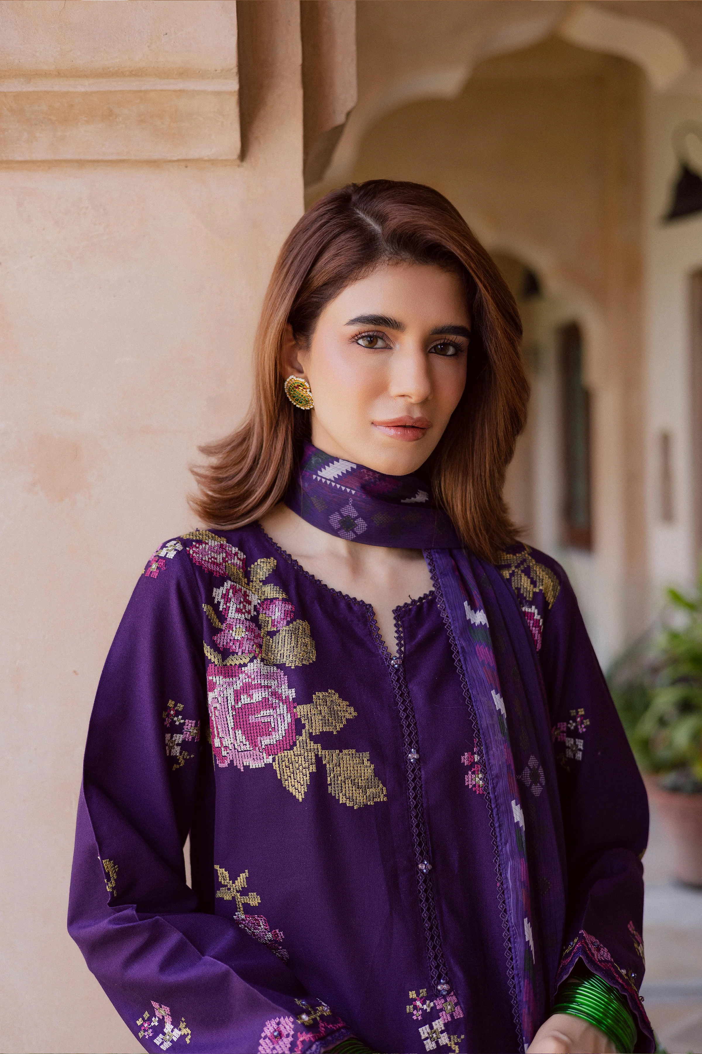 Nate Stitch 3Pc - Embroidered Khaddar Dress - Image 6