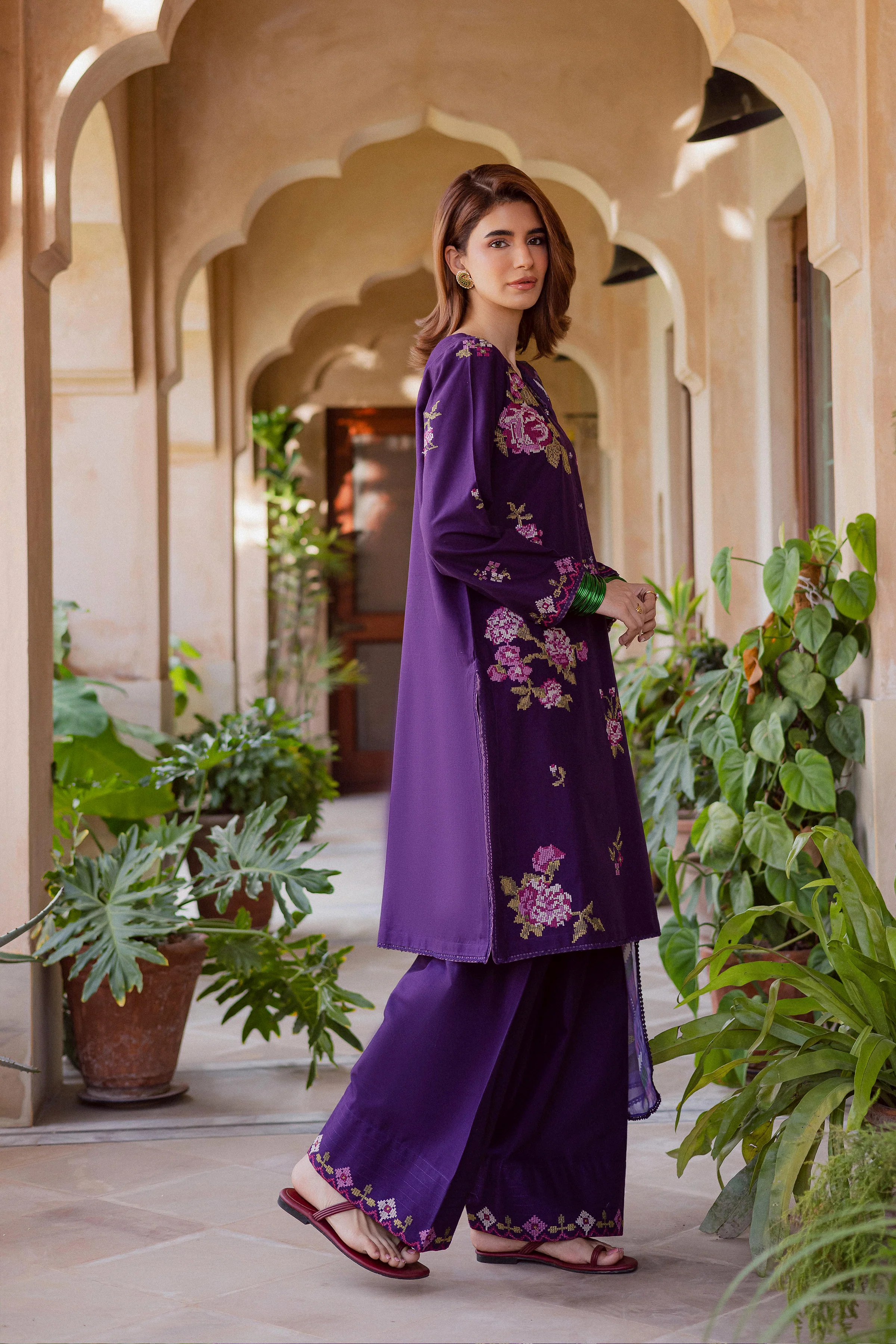 Nate Stitch 3Pc - Embroidered Khaddar Dress - Image 7