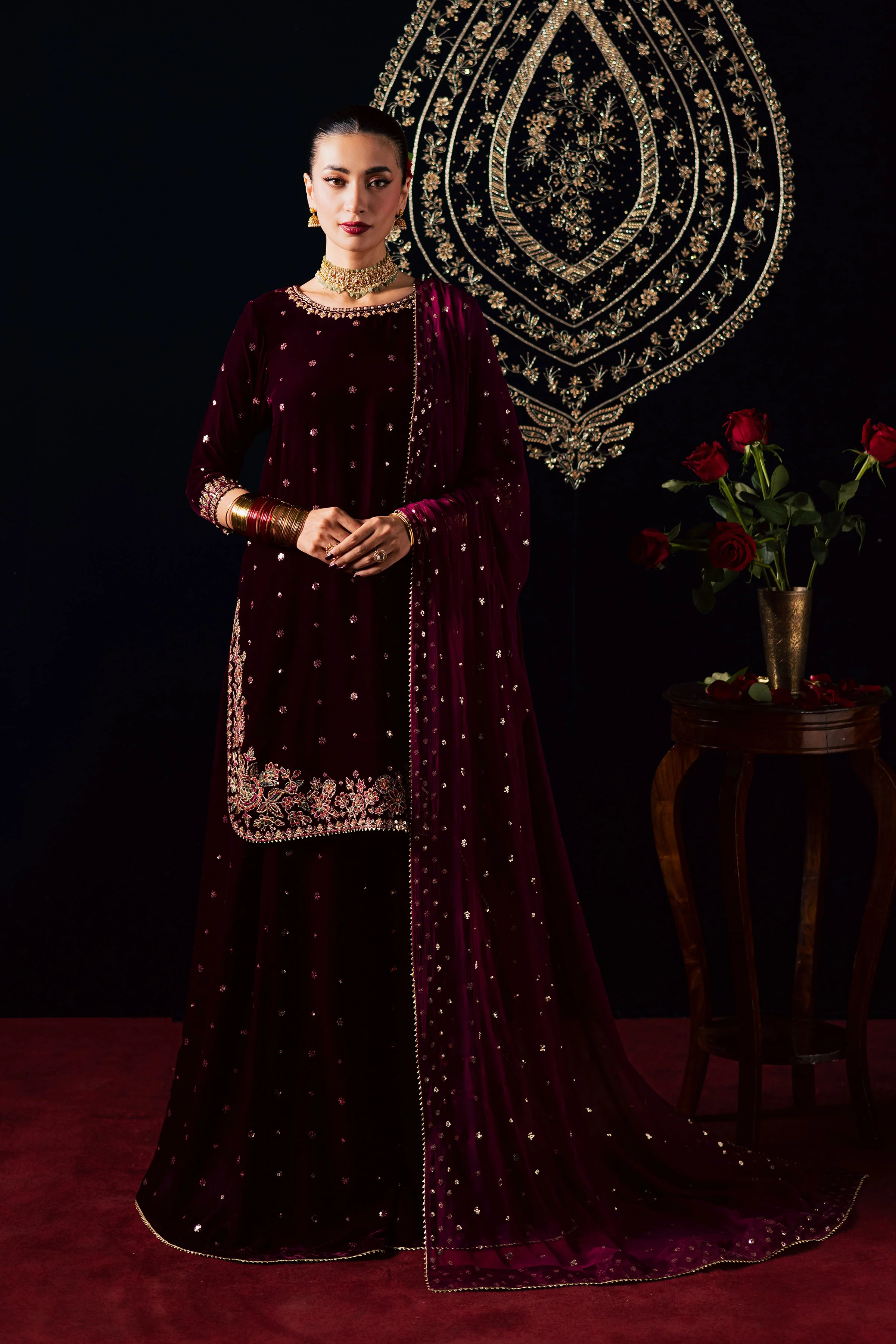 Nayaab 3Pc - Velvet Luxe Pret