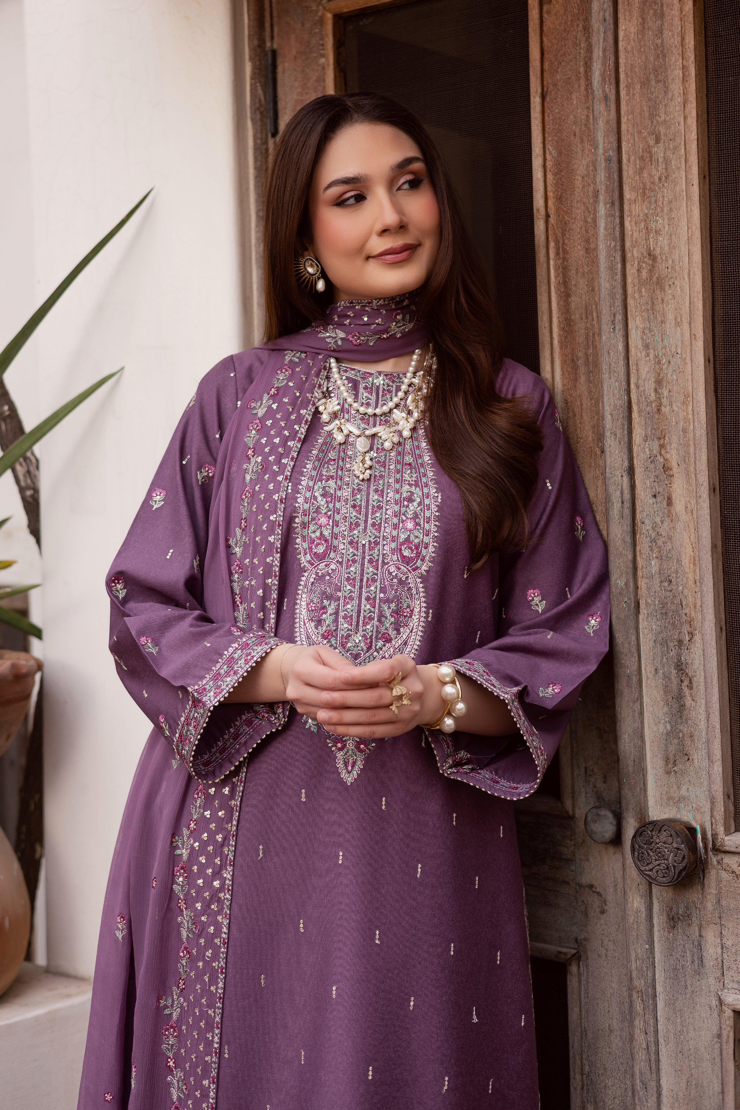 Neha 3Pc - Embroidered Festive Pret - Image 2