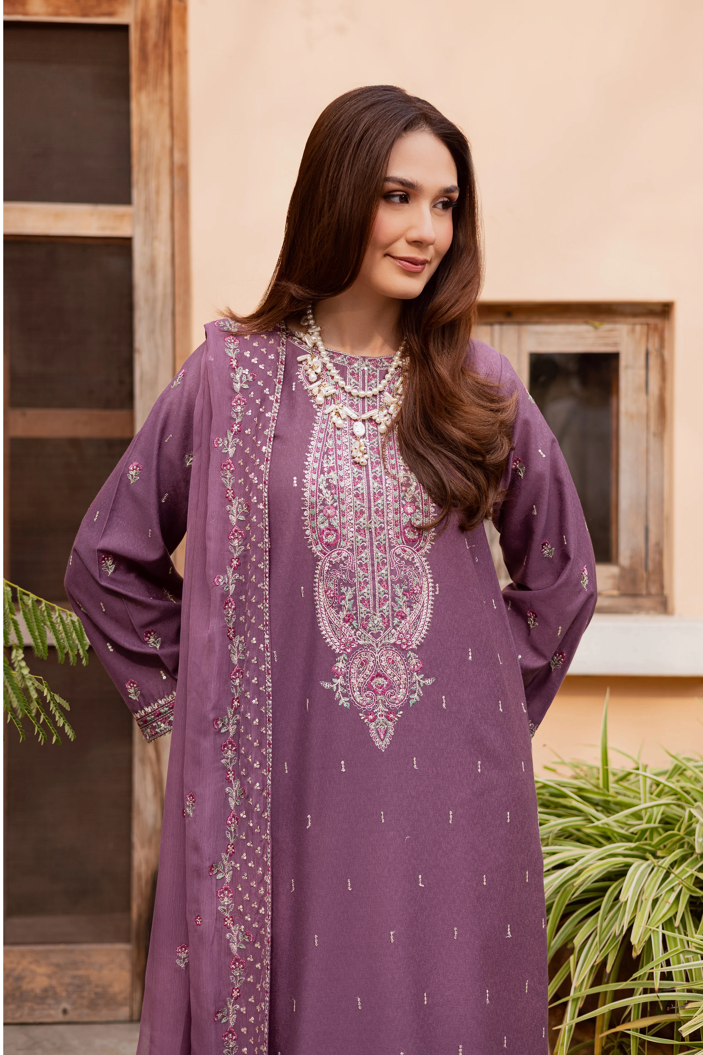 Neha 3Pc - Embroidered Festive Pret - Image 4