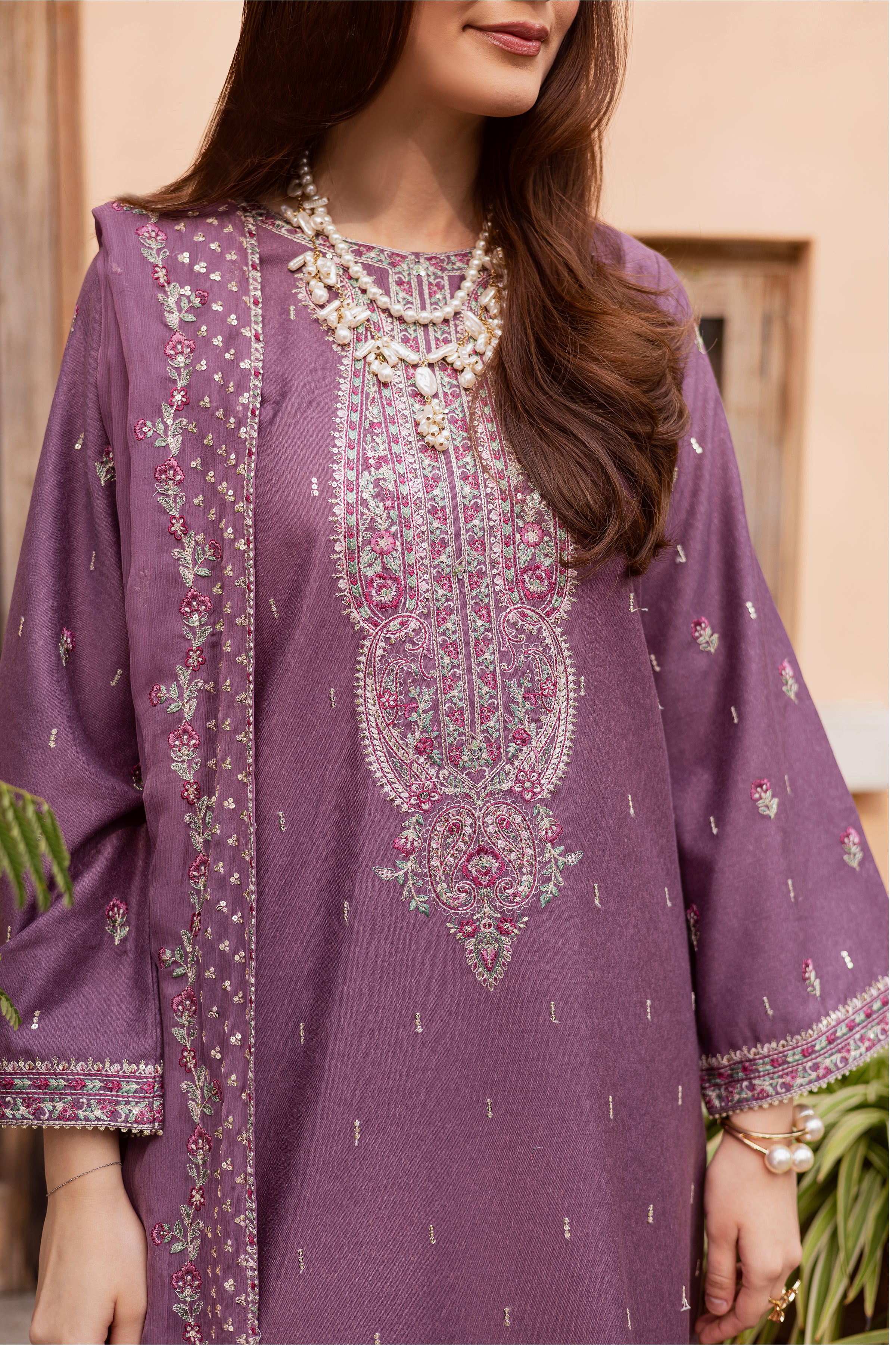 Neha 3Pc - Embroidered Festive Pret - Image 6