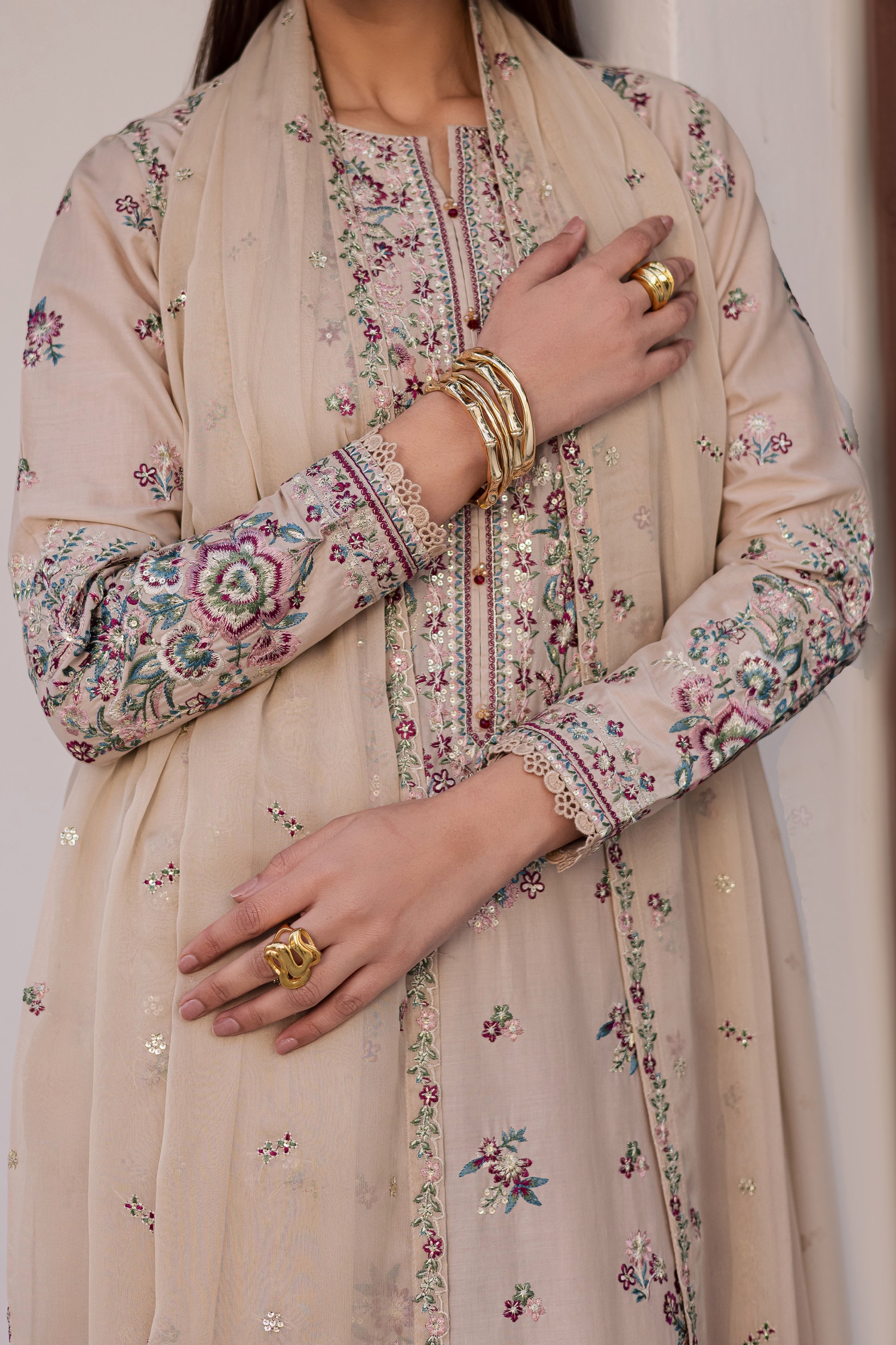 Nehar 3Pc - Festive Embroidered Lawn - Image 6