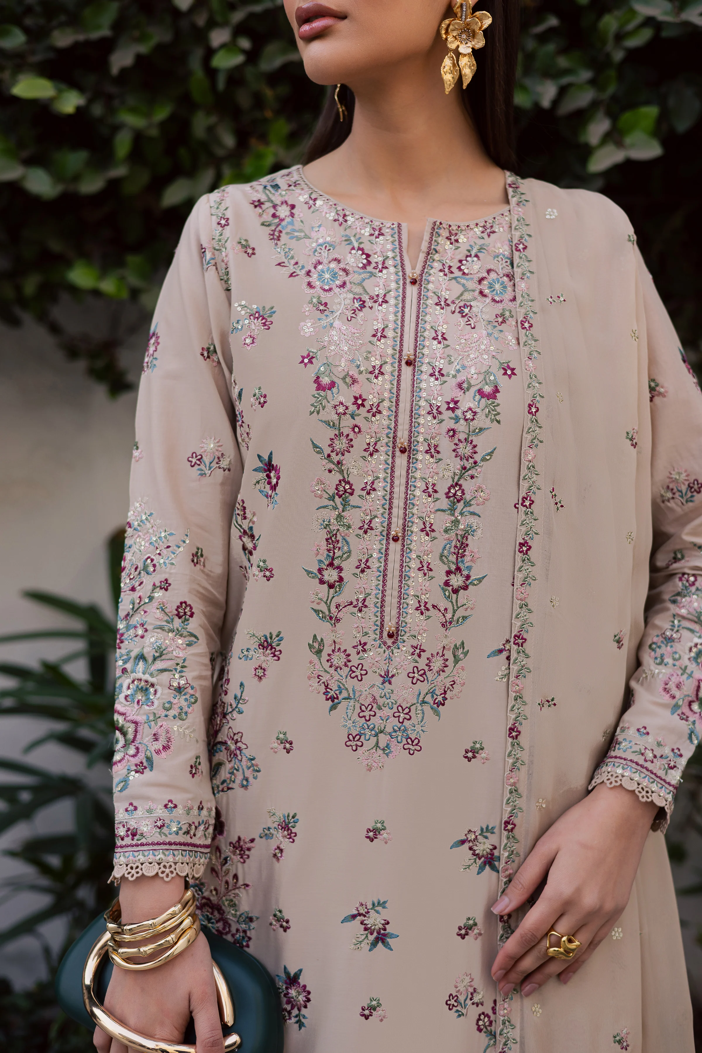 Nehar 3Pc - Festive Embroidered Lawn - Image 7