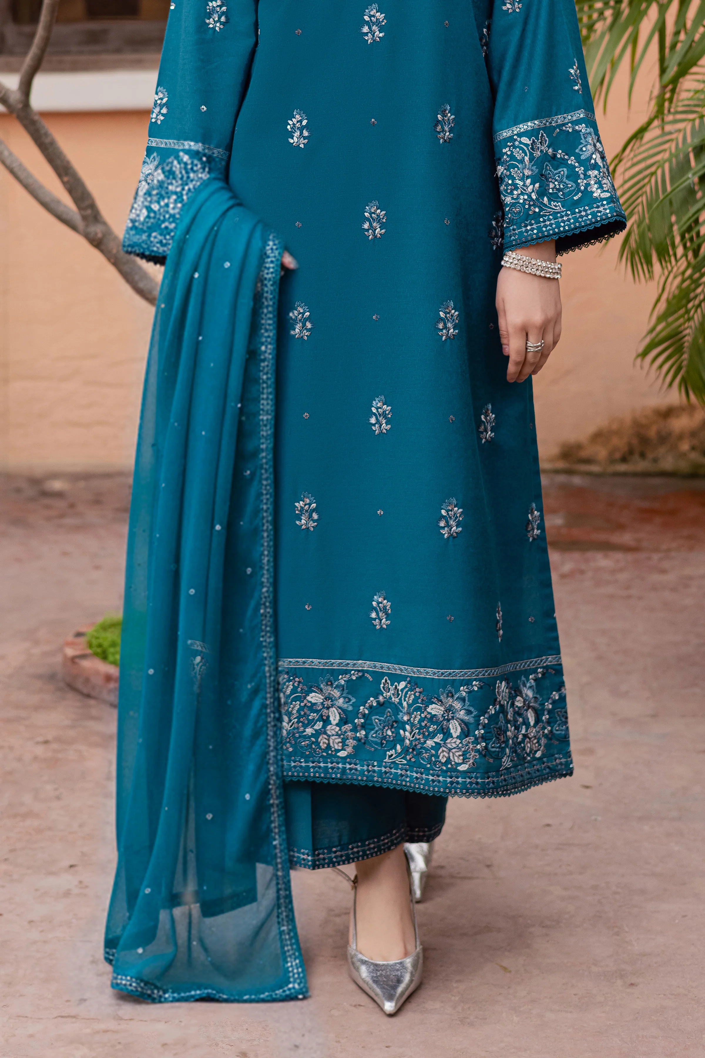 Nihal 3Pc - Embroidered Festive Pret - Image 4