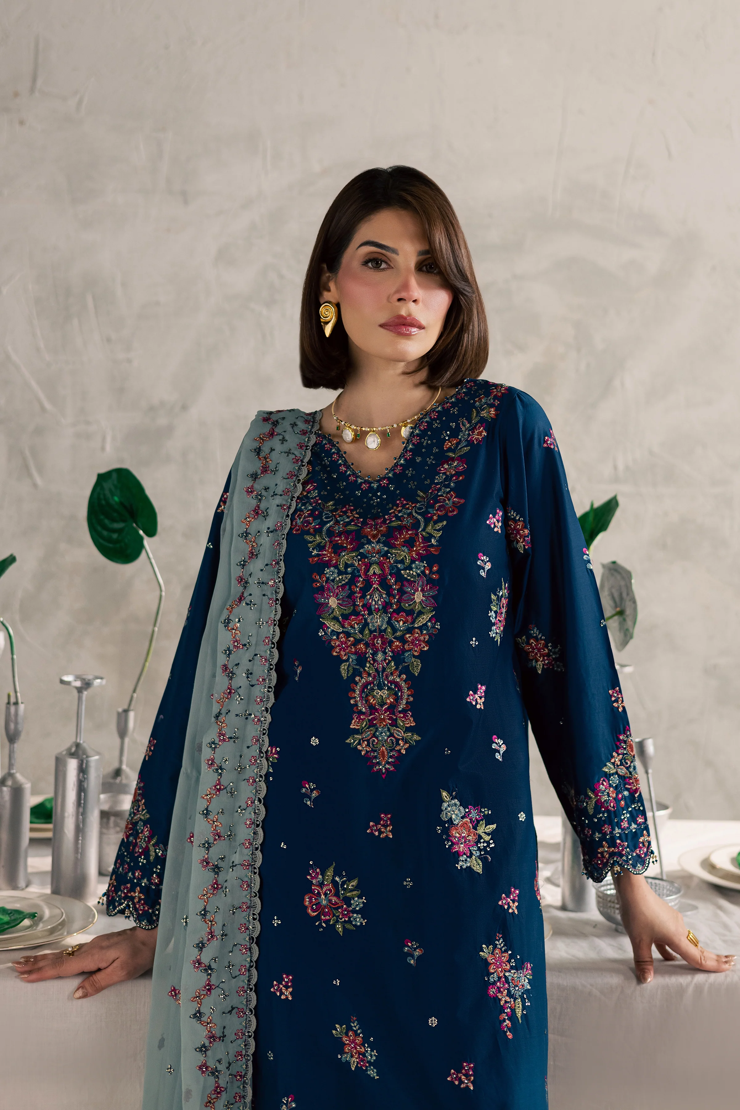 Nira 3Pc - Festive Embroidered Lawn - Image 2