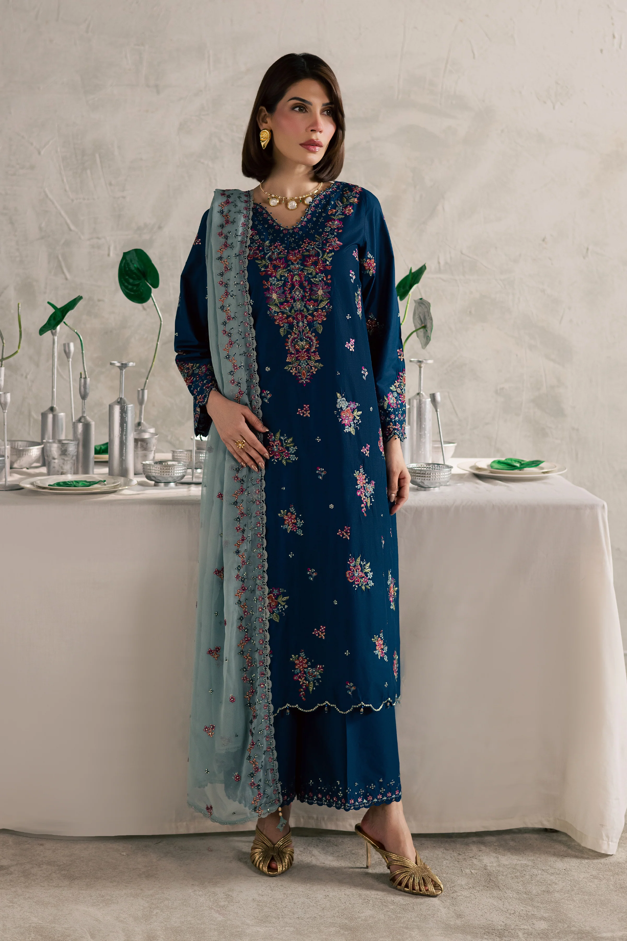 Nira 3Pc - Festive Embroidered Lawn - Image 5