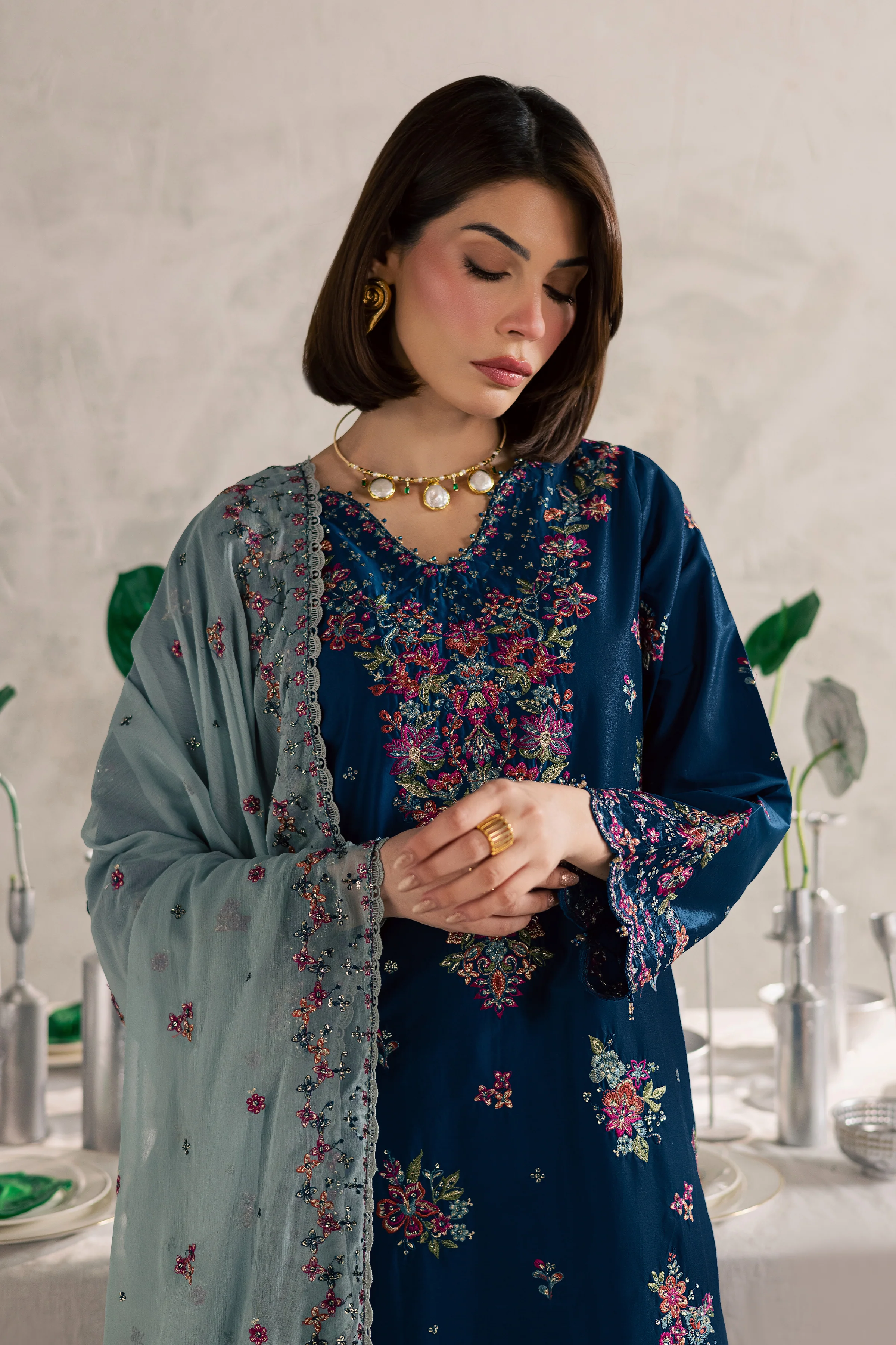 Nira 3Pc - Festive Embroidered Lawn - Image 6