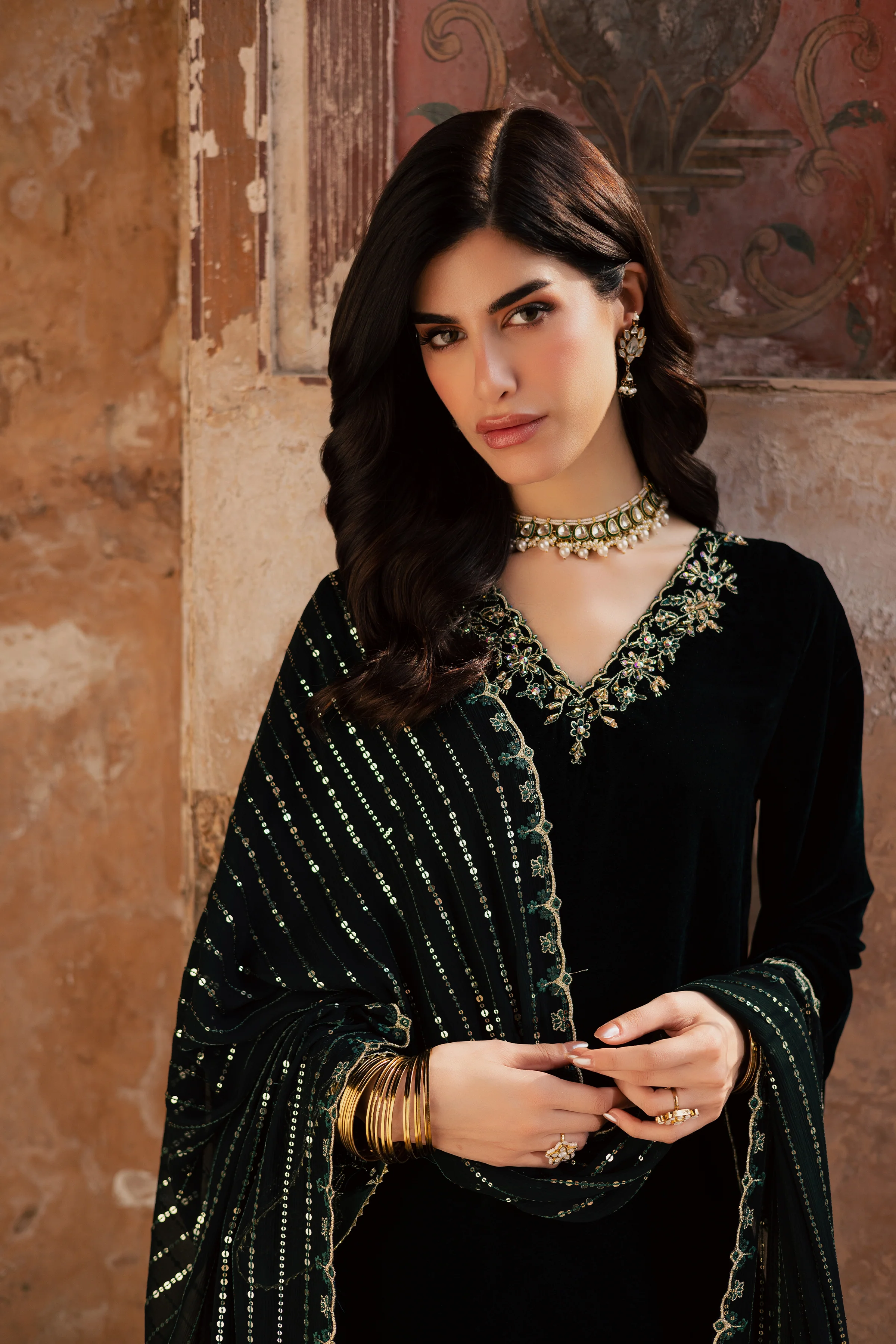 Noble Green 3Pc - Festive Velvet Pret - Image 2