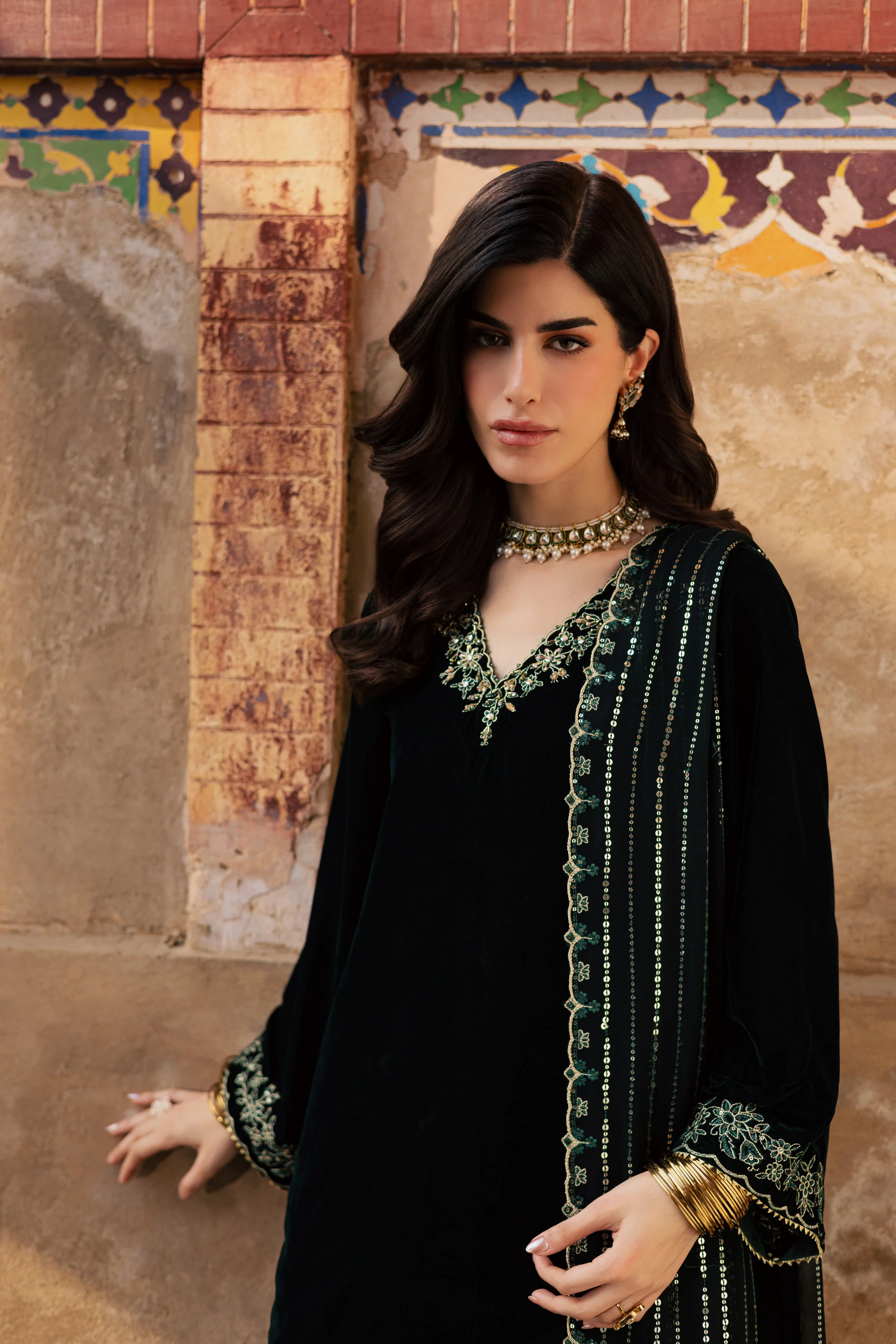 Noble Green 3Pc - Festive Velvet Pret - Image 4