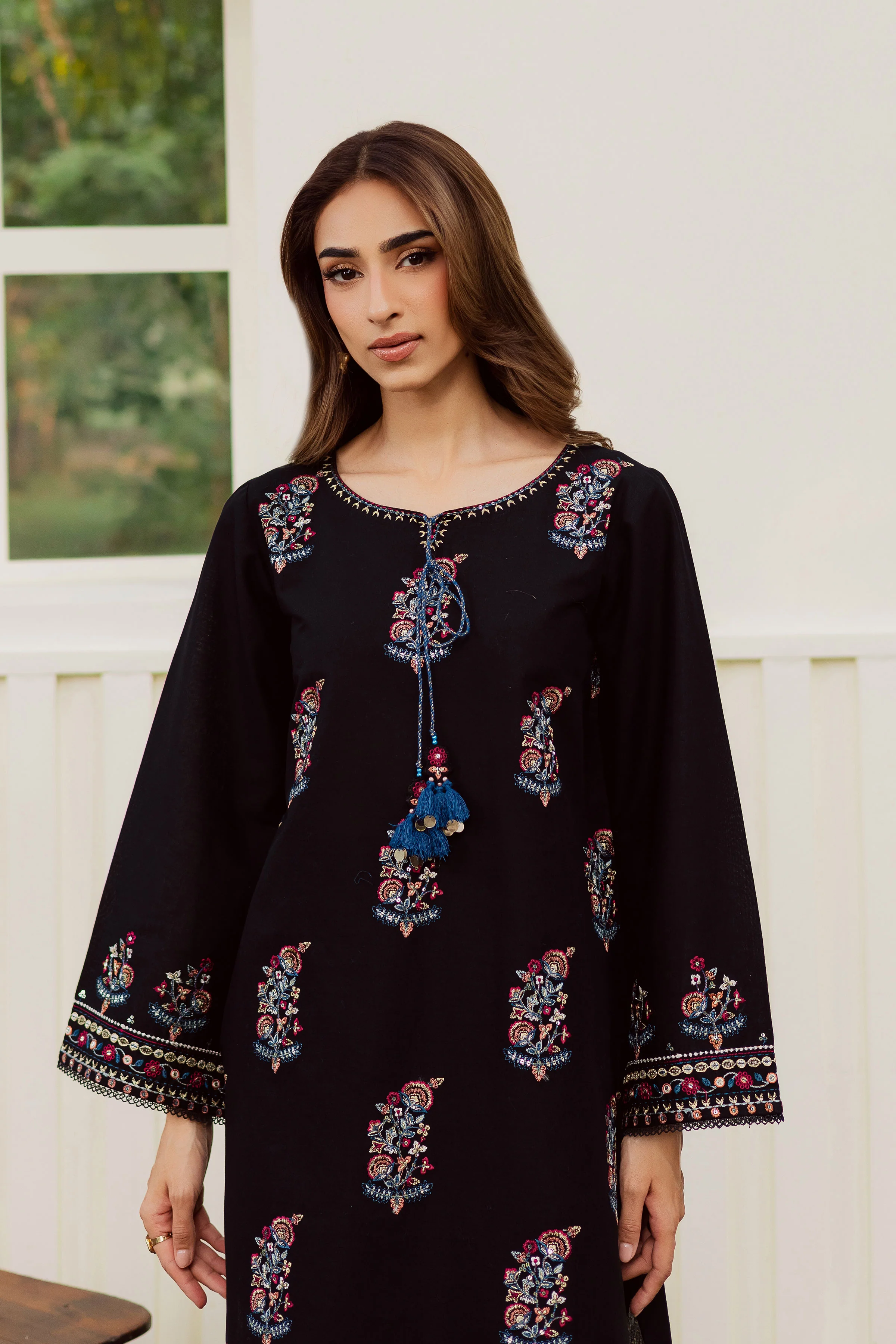 Noir Stitch 2Pc - Embroidered Khaddar Dress - Image 2