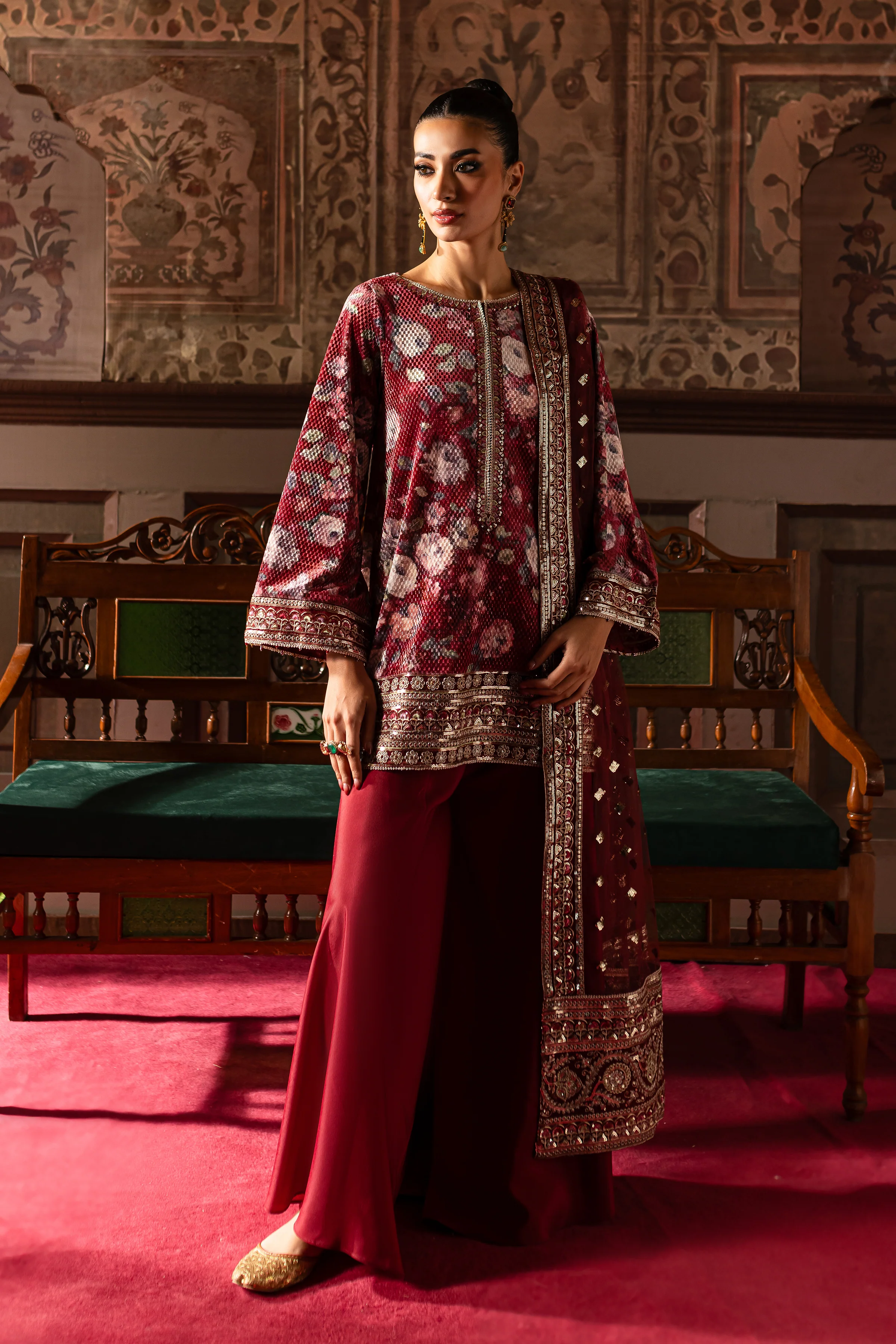 Noor Bano 3Pc - Embroidered Luxe Pret - Image 2