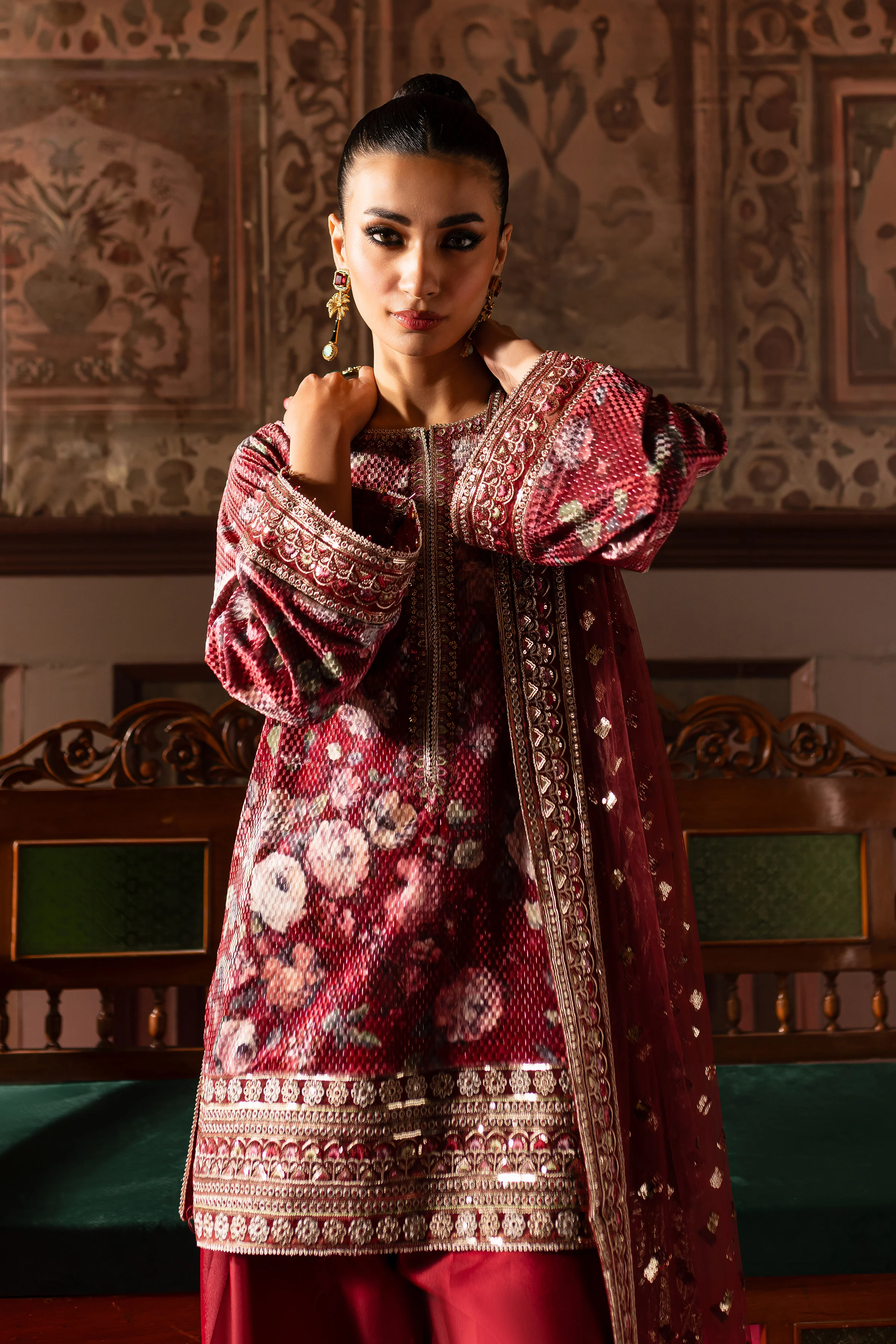 Noor Bano 3Pc - Embroidered Luxe Pret - Image 3
