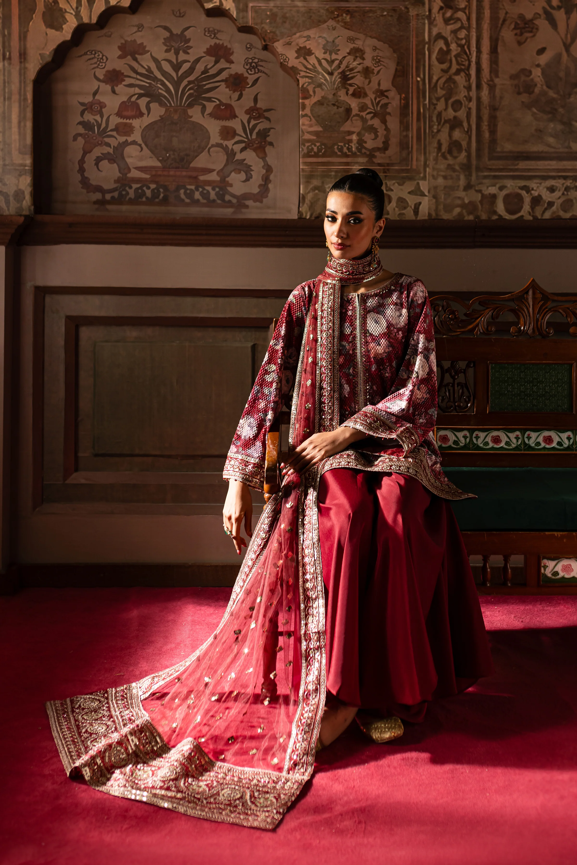 Noor Bano 3Pc - Embroidered Luxe Pret - Image 5