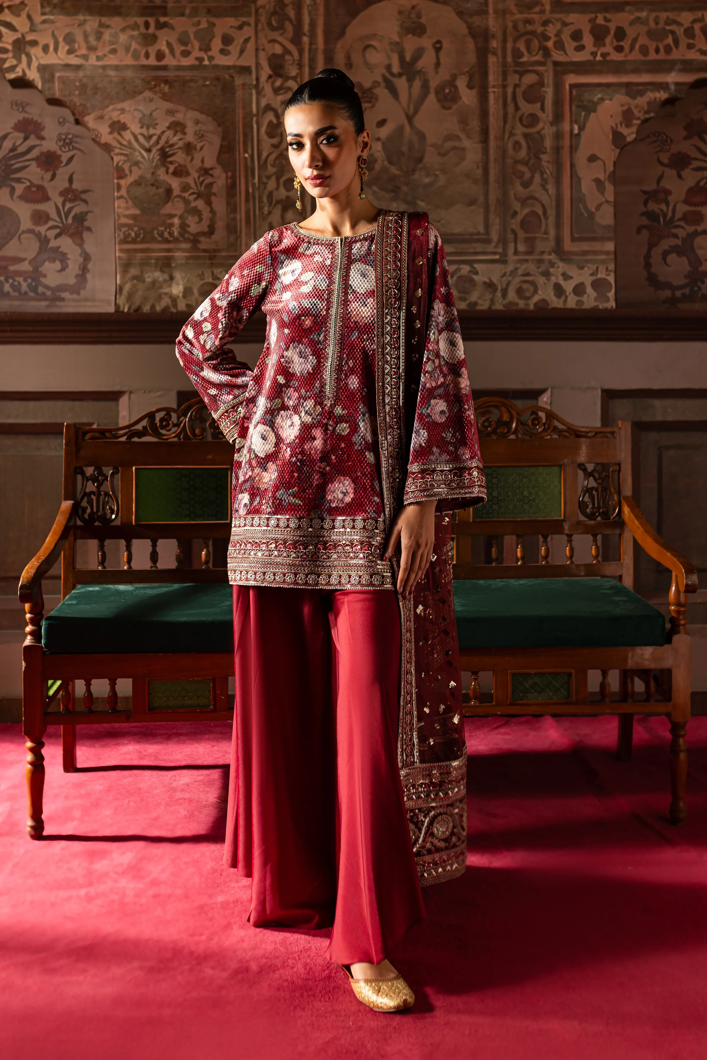 Noor Bano 3Pc - Embroidered Luxe Pret - Image 6