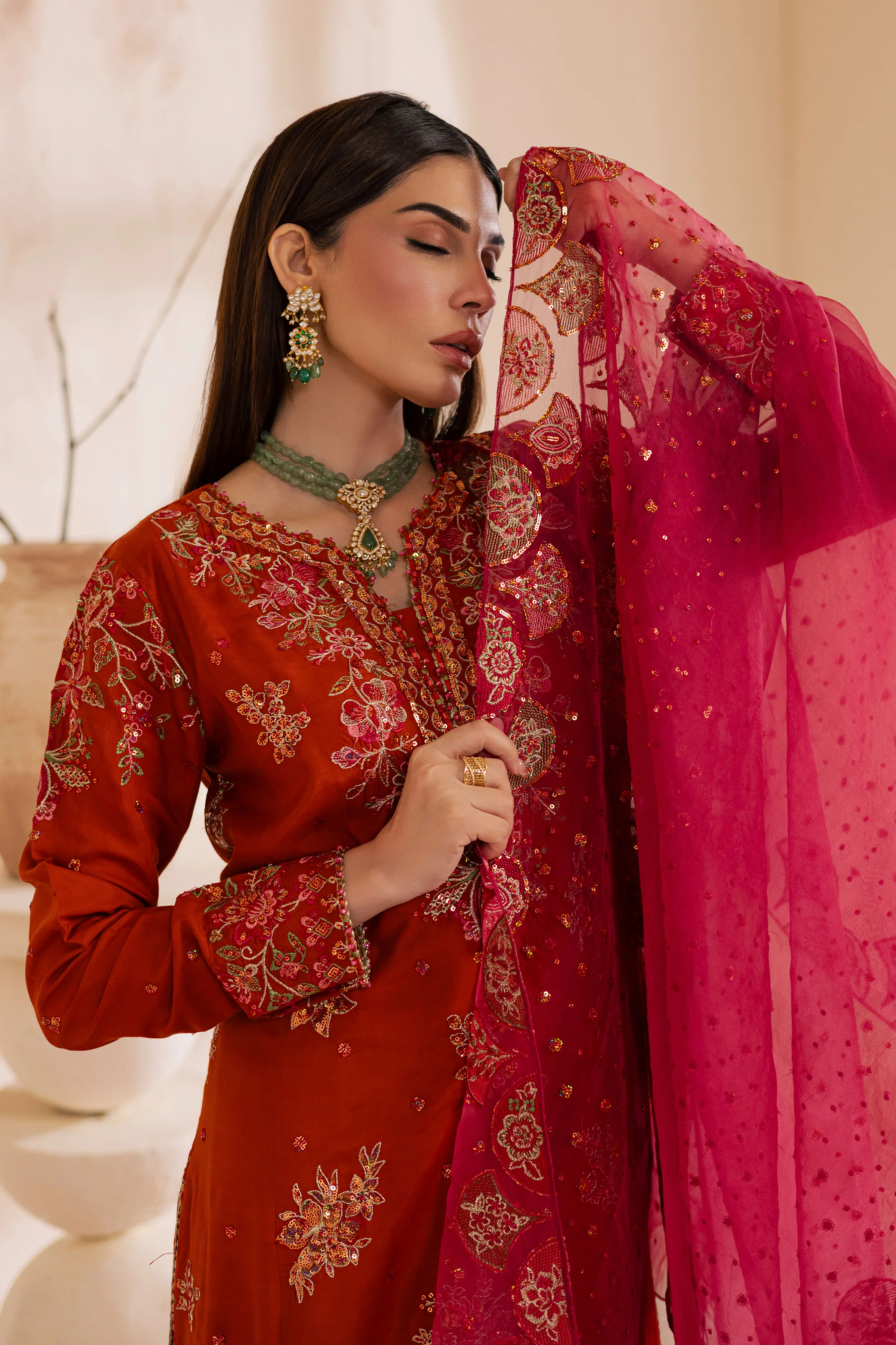 Noor e Gulnaar 3Pc - Embroidered Luxe Pret - Image 5