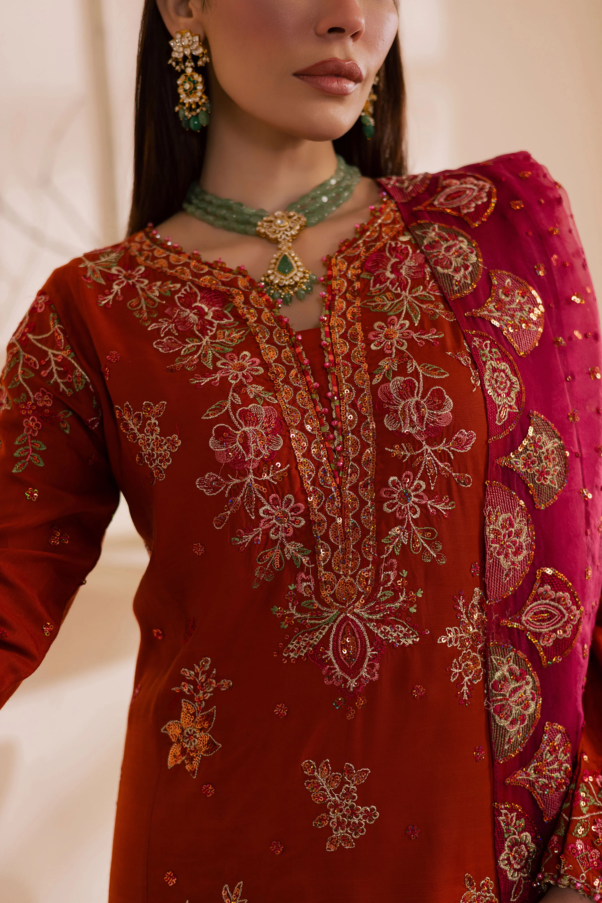 Noor e Gulnaar 3Pc - Embroidered Luxe Pret - Image 8
