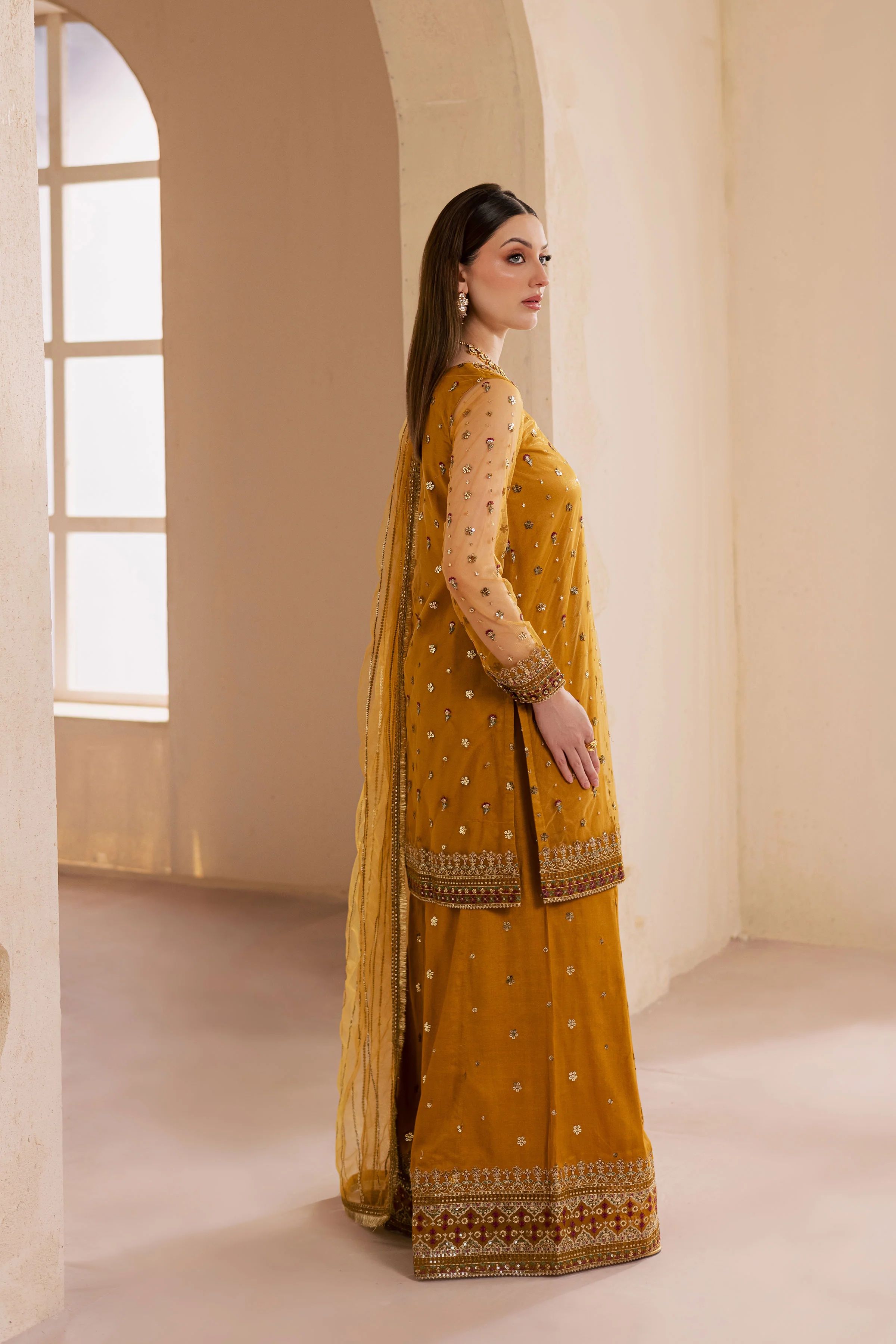 Noura 3Pc - Embroidered Luxe Pret - Image 2