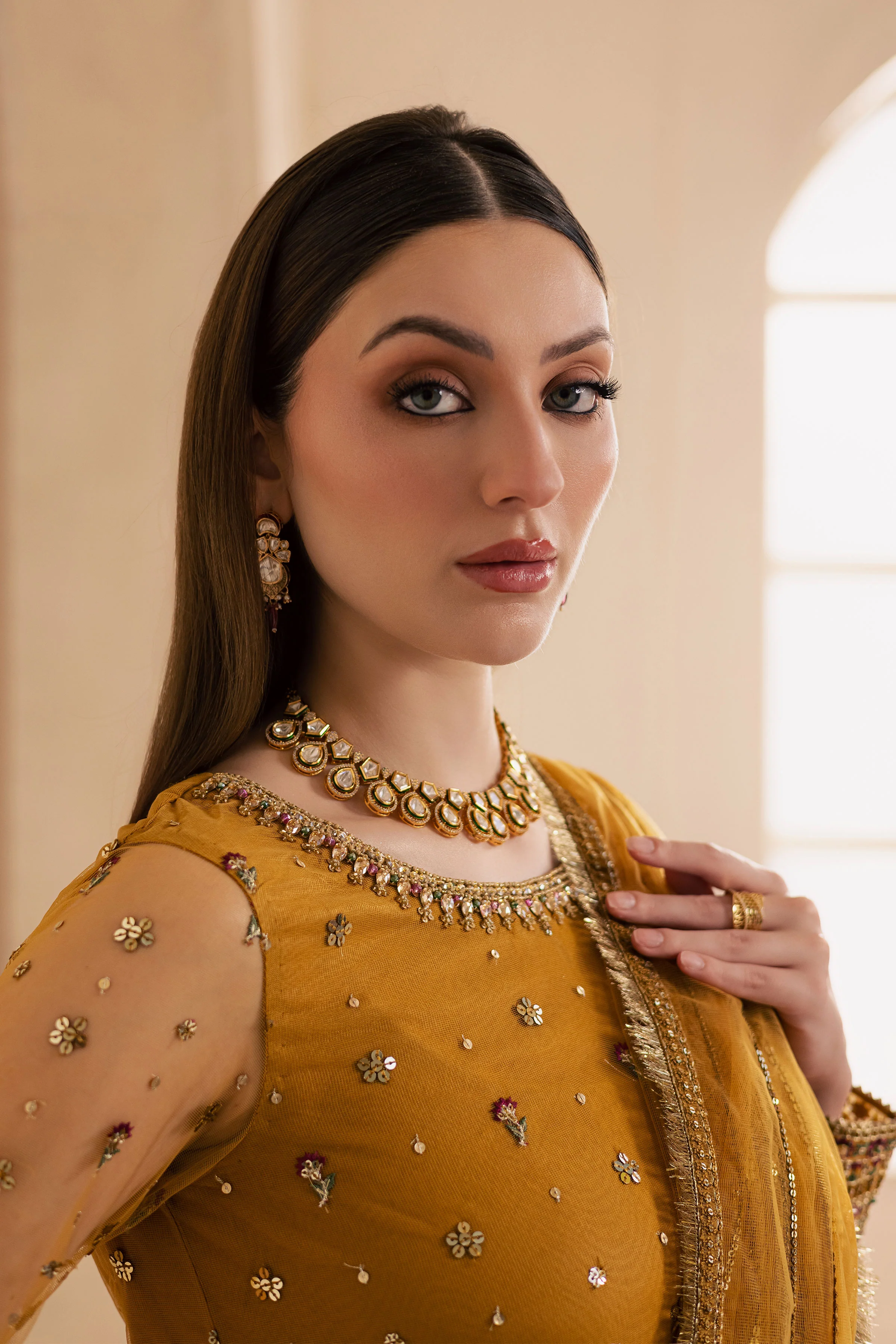 Noura 3Pc - Embroidered Luxe Pret - Image 3