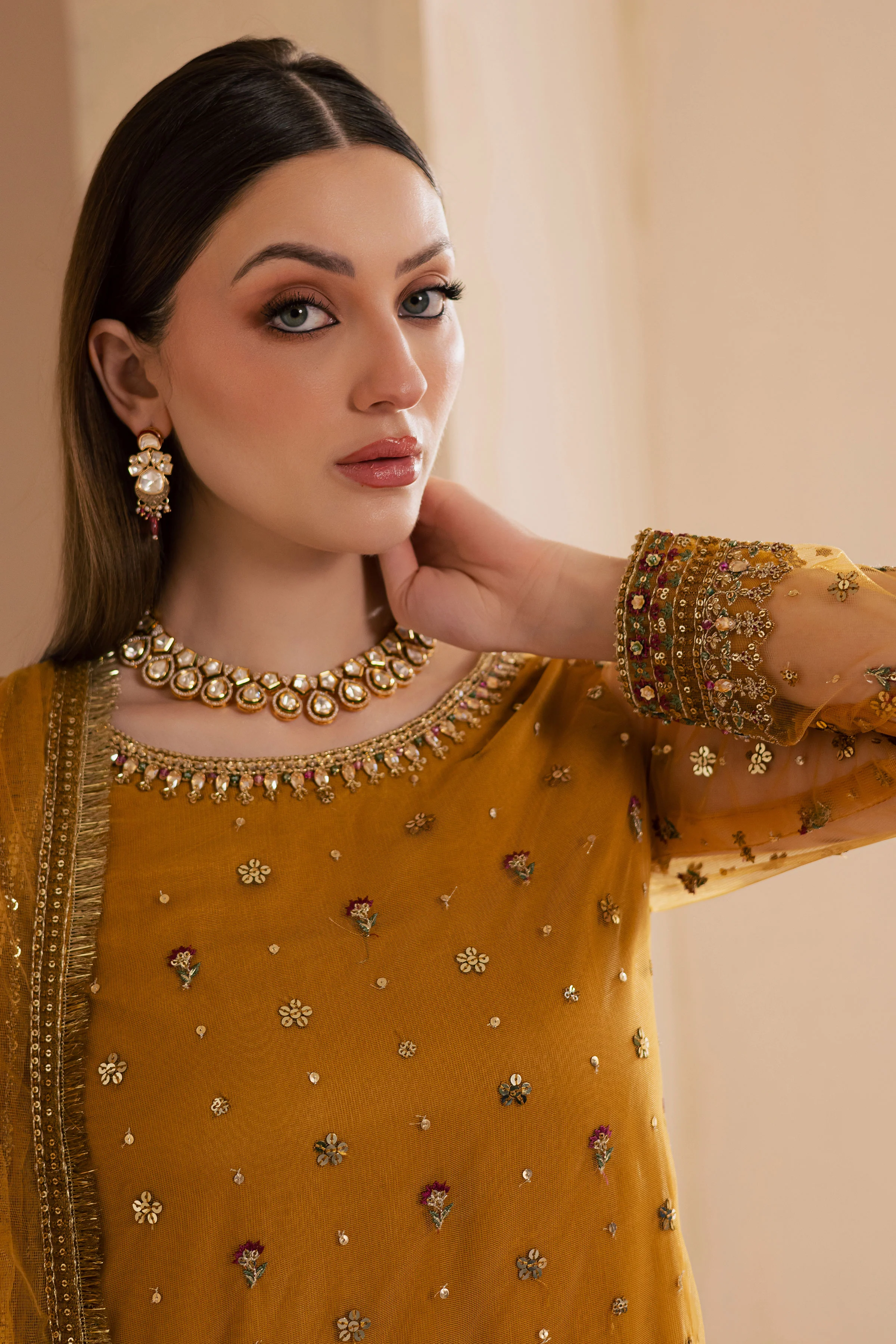 Noura 3Pc - Embroidered Luxe Pret - Image 6
