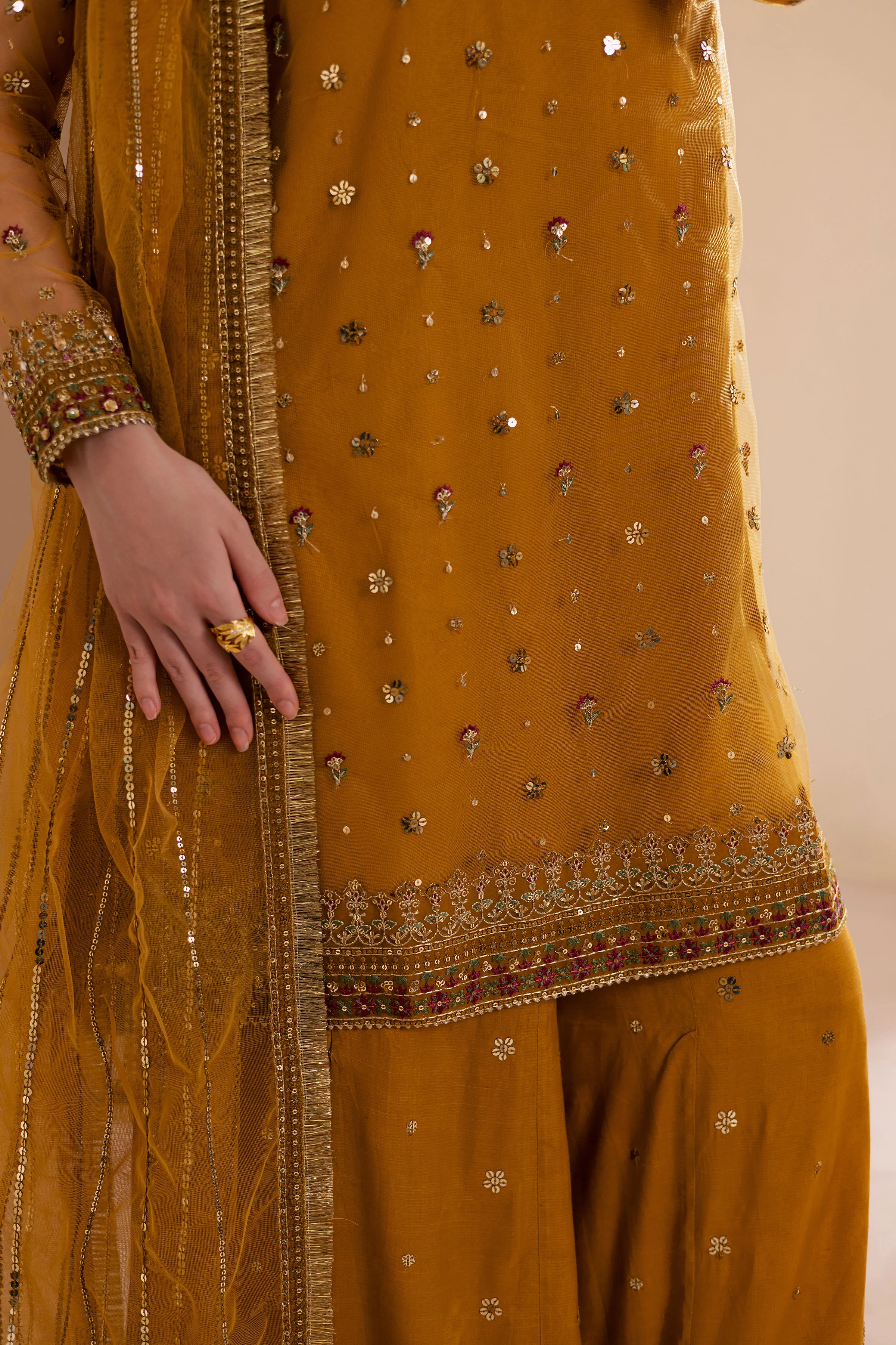 Noura 3Pc - Embroidered Luxe Pret - Image 7