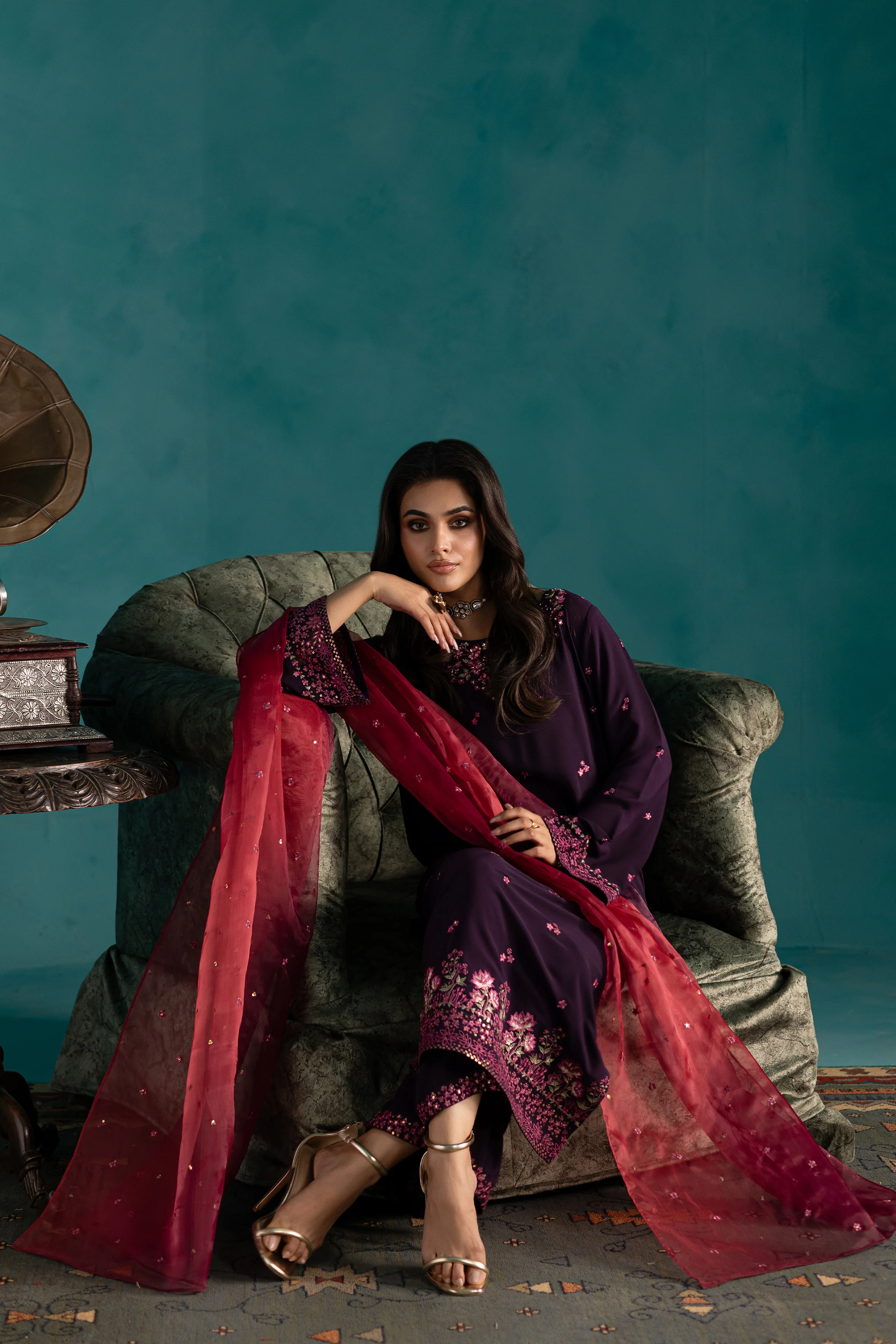 Nur 3Pc - Georgette Luxe Pret - Image 4