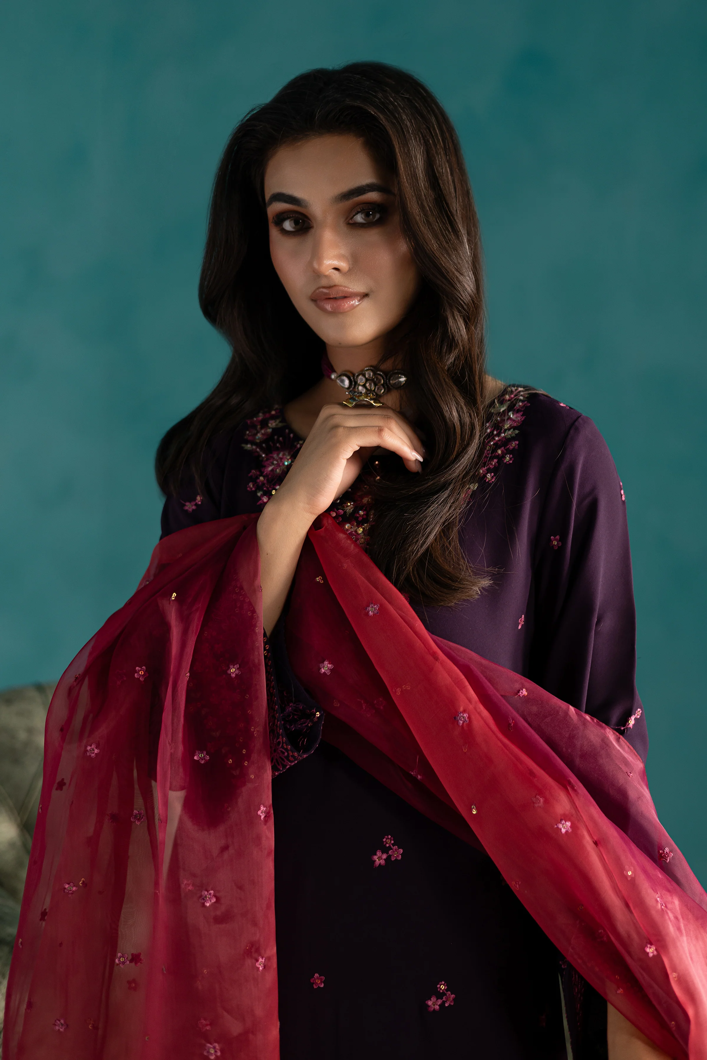 Nur 3Pc - Georgette Luxe Pret - Image 6