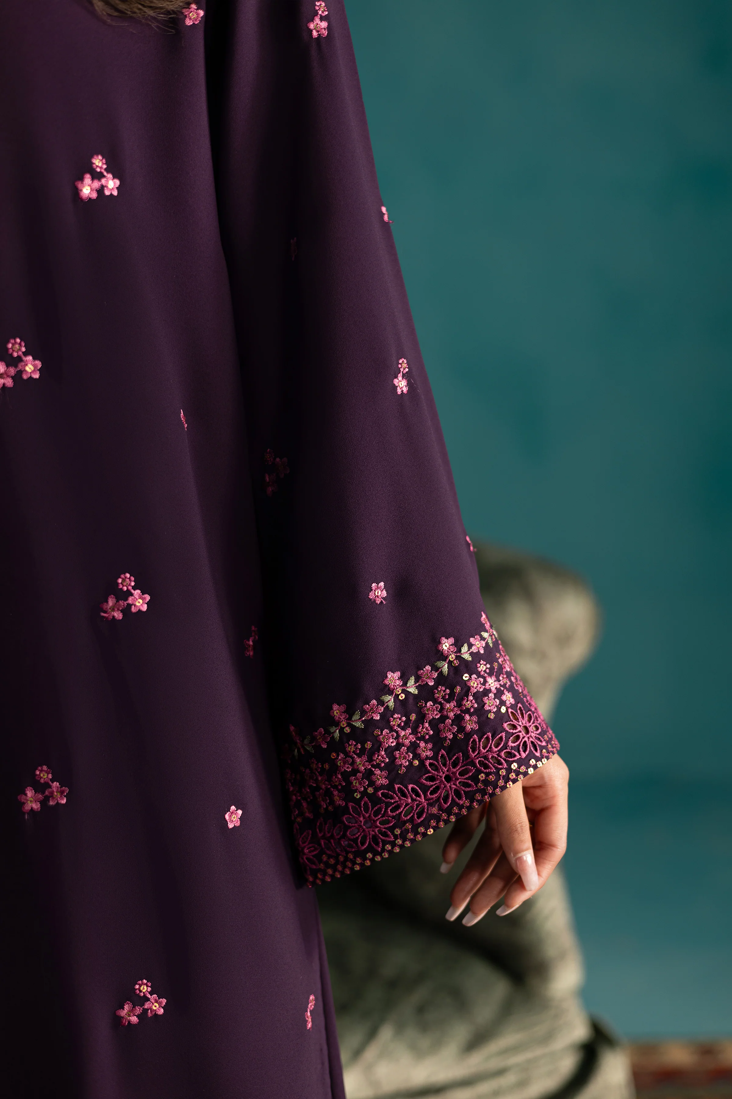 Nur 3Pc - Georgette Luxe Pret - Image 8