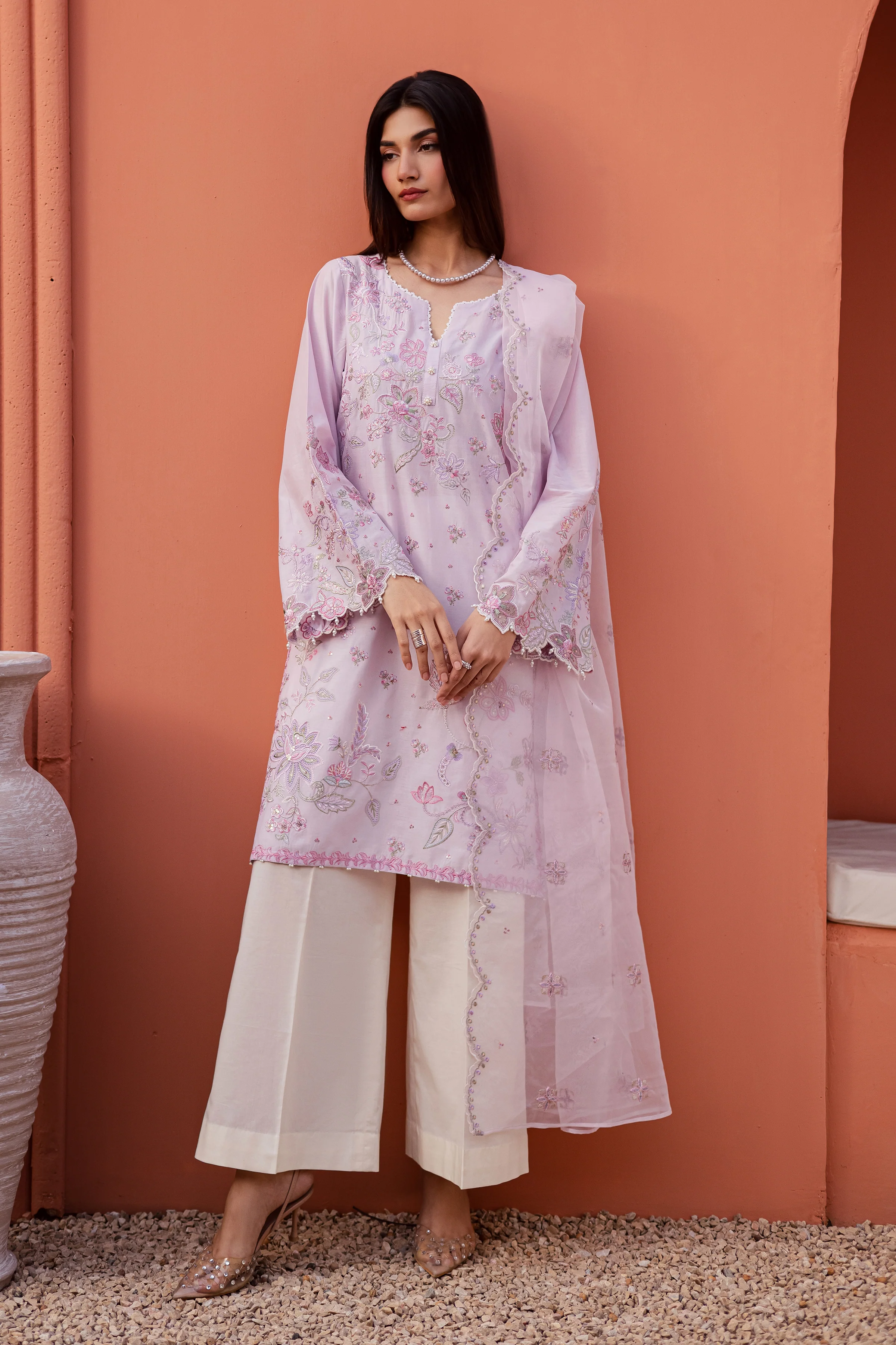 Nysa 3Pc - Festive Embroidered Lawn - Image 3
