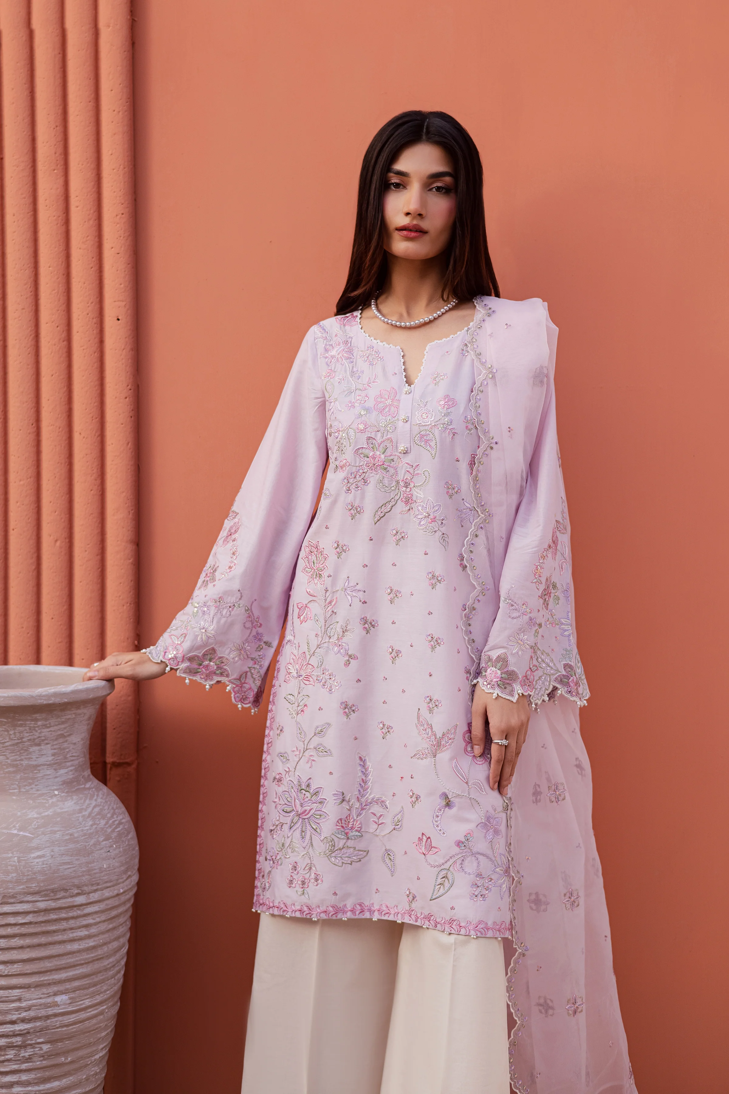 Nysa 3Pc - Festive Embroidered Lawn - Image 8