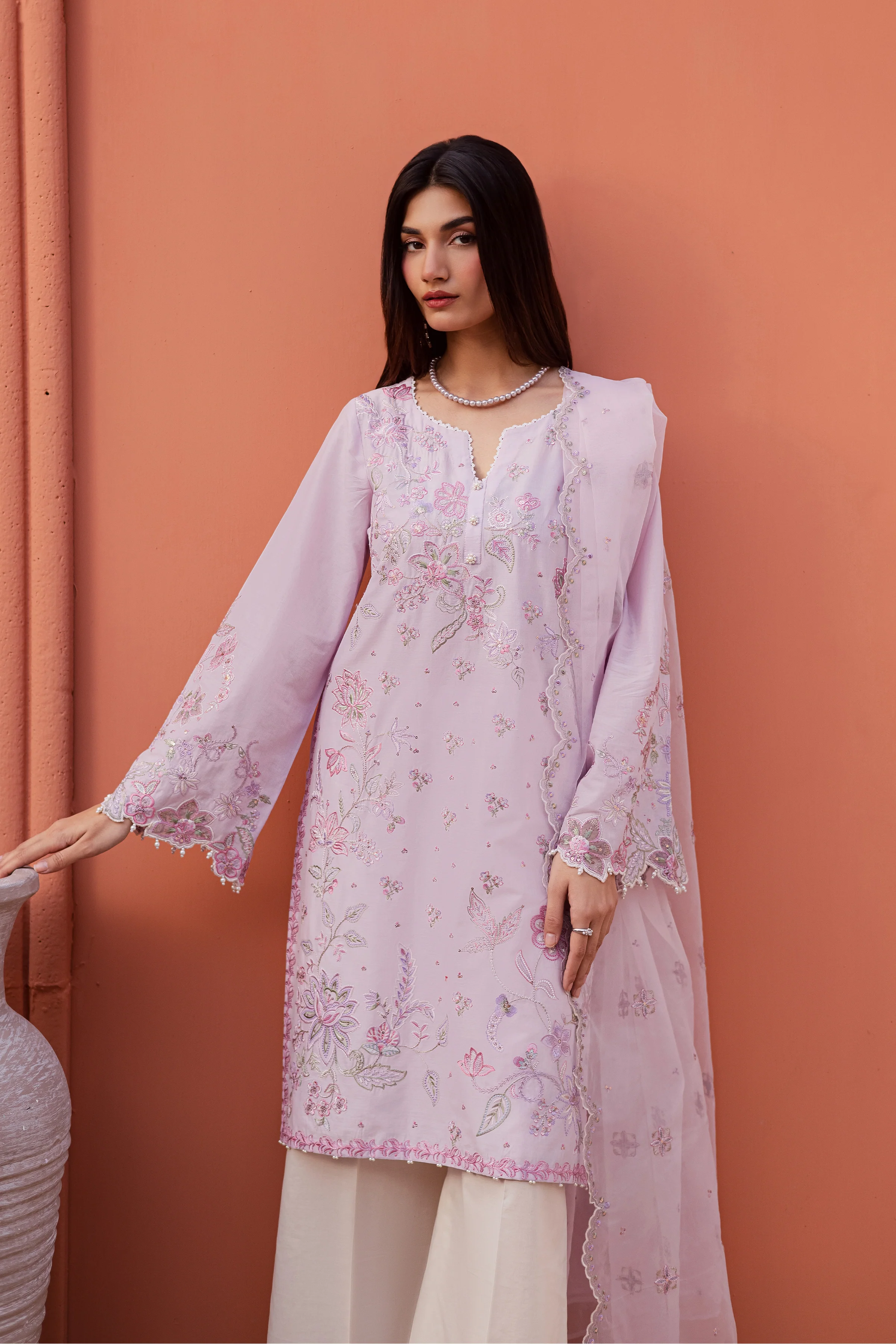 Nysa 3Pc - Festive Embroidered Lawn - Image 9