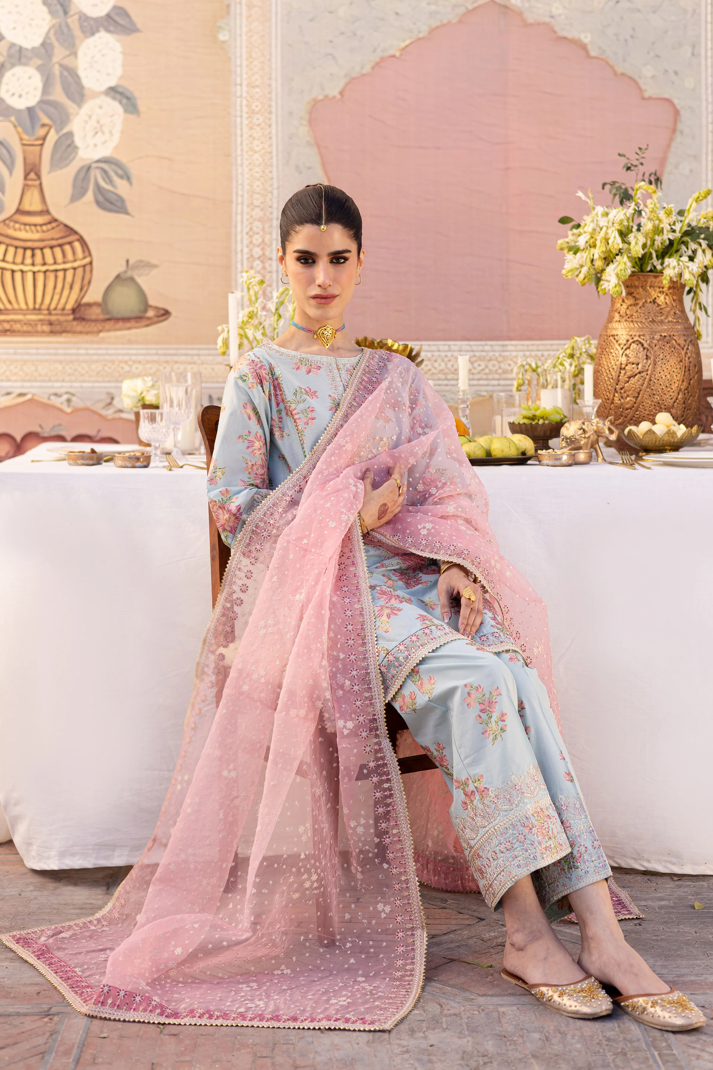 Ocean Bloom 3Pc- Printed Lawn Dress - Image 4
