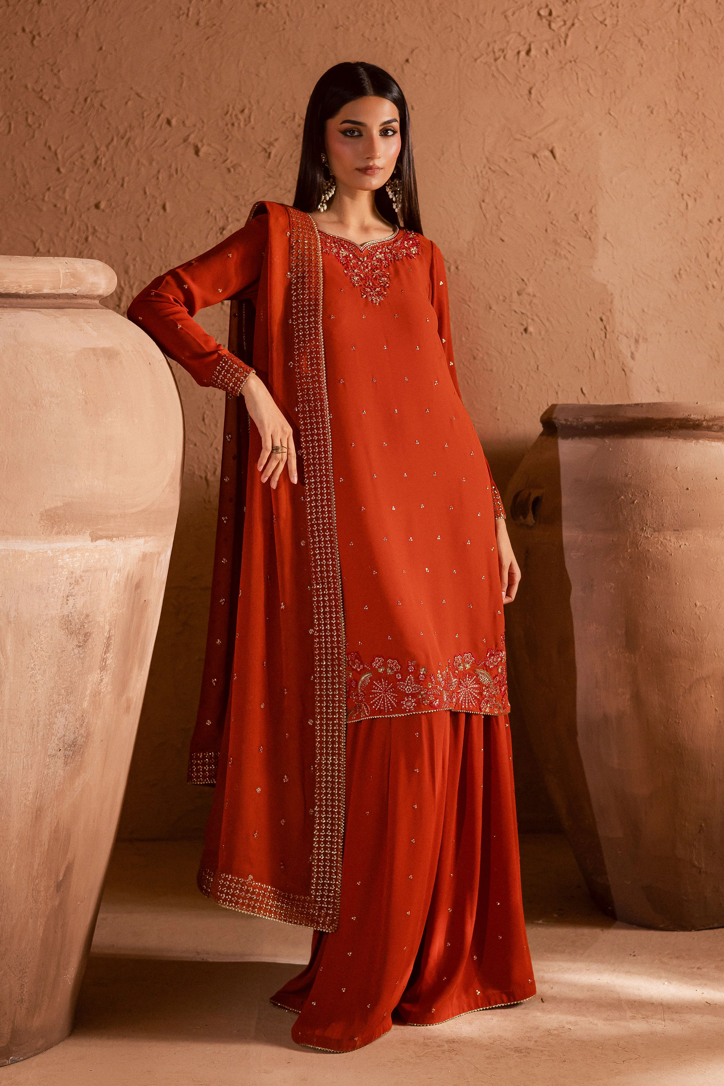 Olive Charm 3Pc- Festive Luxe Pret - Image 3