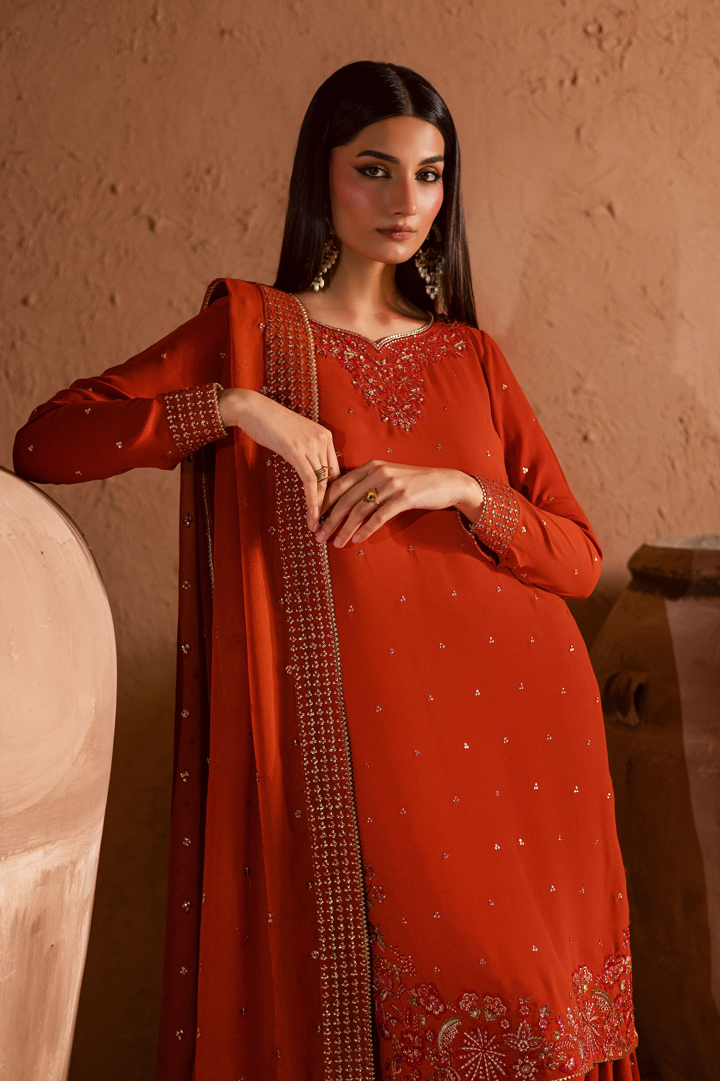 Olive Charm 3Pc- Festive Luxe Pret - Image 4
