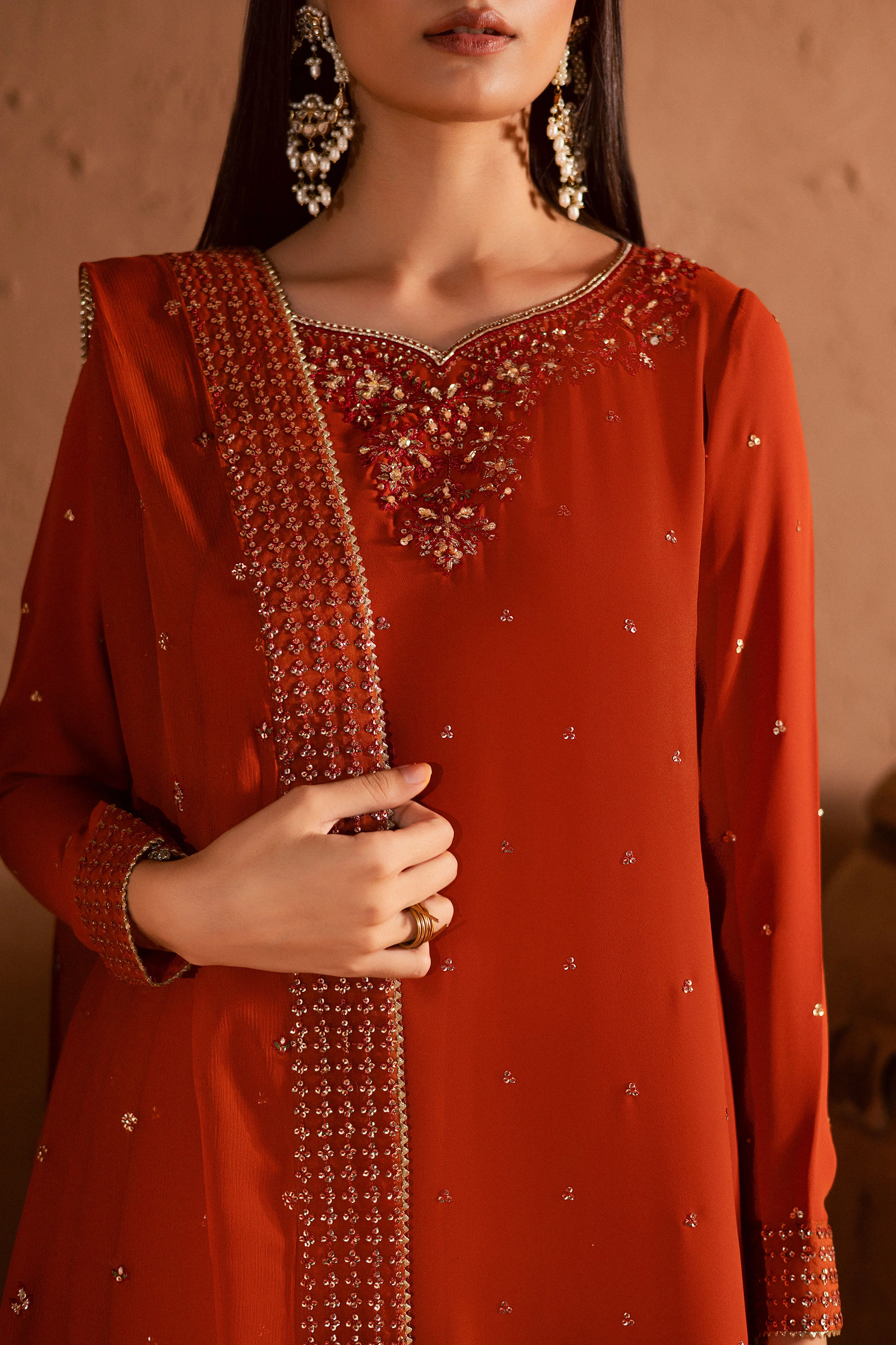 Olive Charm 3Pc- Festive Luxe Pret - Image 9