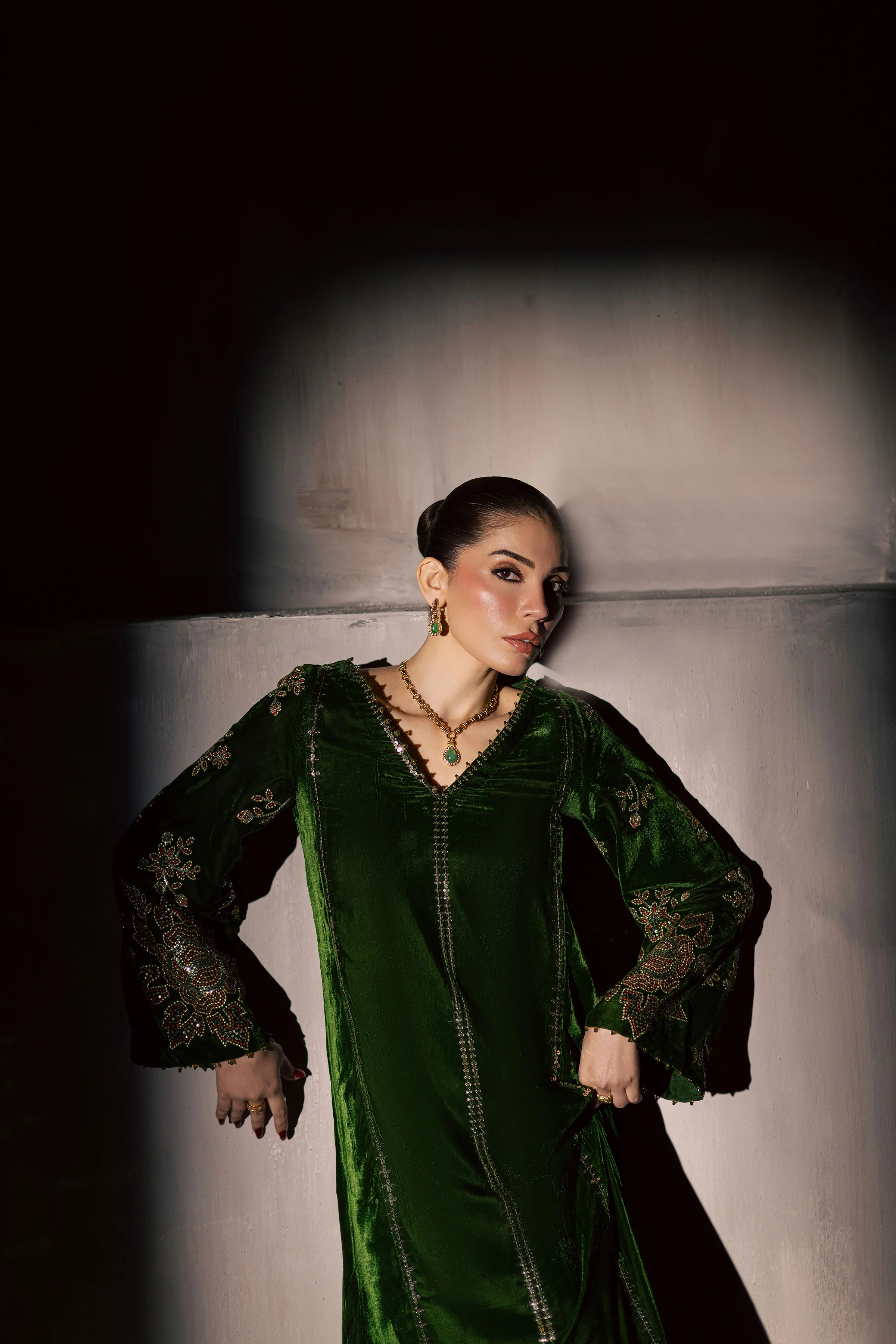 Olive Dew 2Pc - Velvet Luxe Pret - Image 4