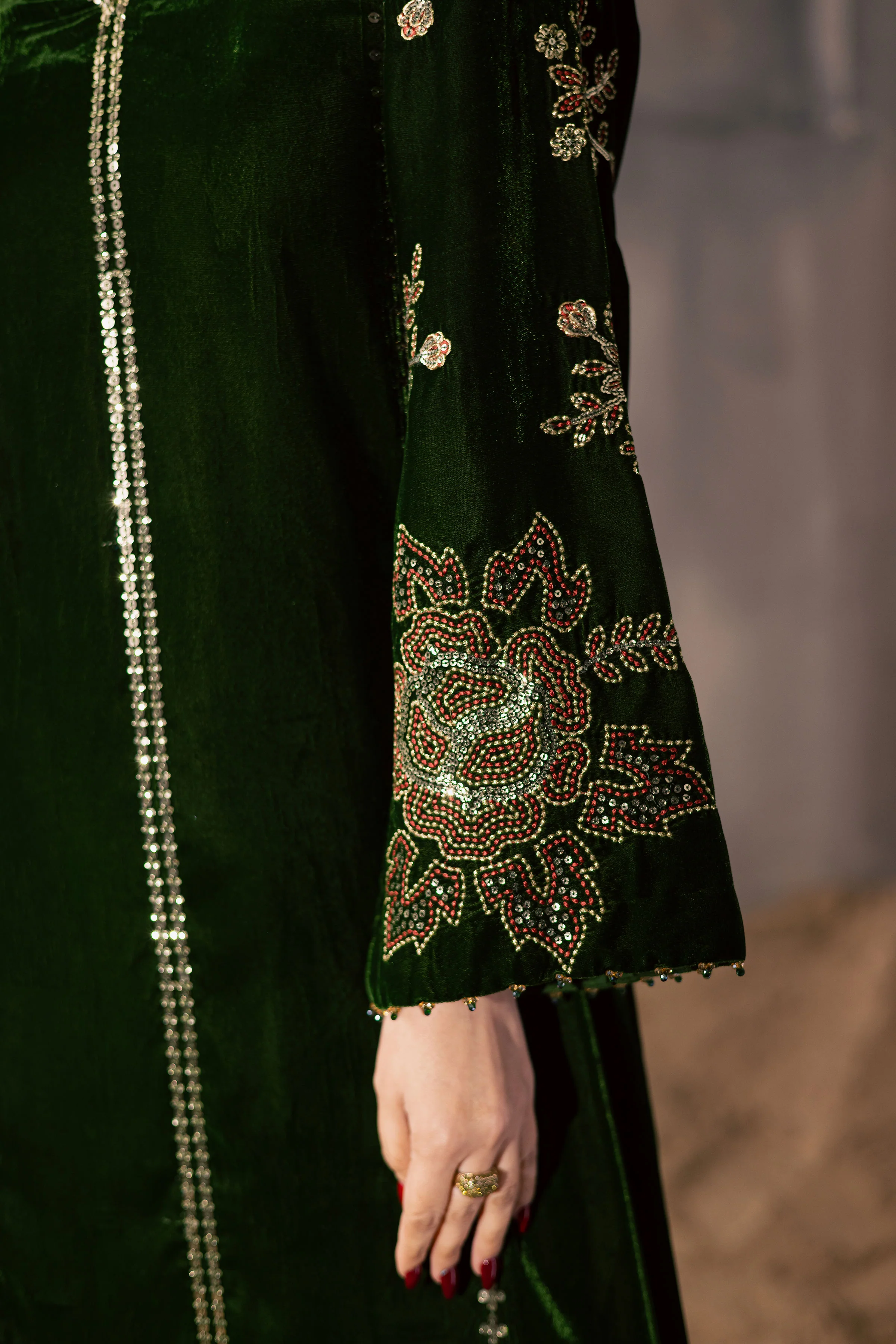 Olive Dew 2Pc - Velvet Luxe Pret - Image 6