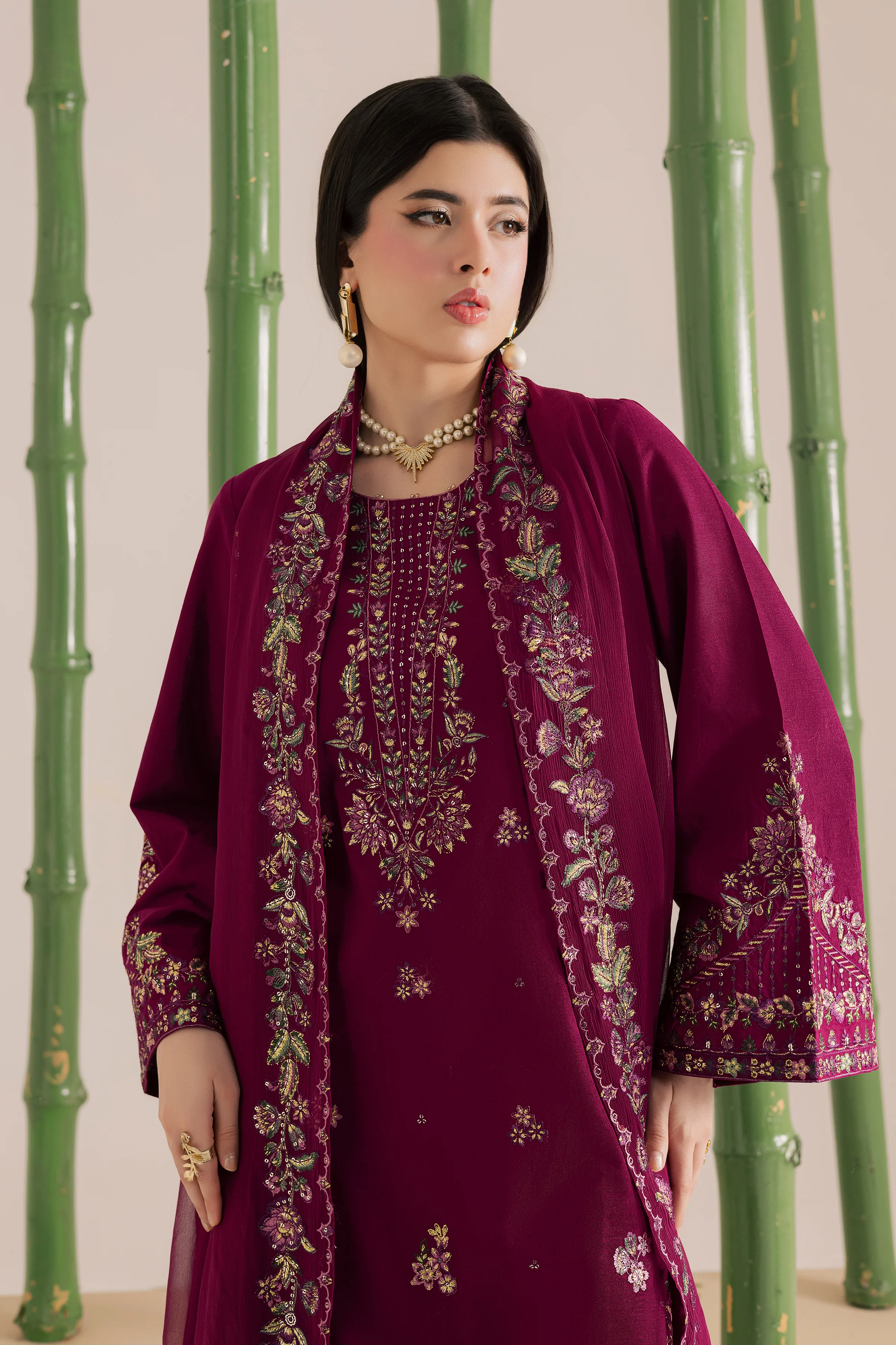 Omavi 3Pc - Embroidered Khaddar Dress - Image 5
