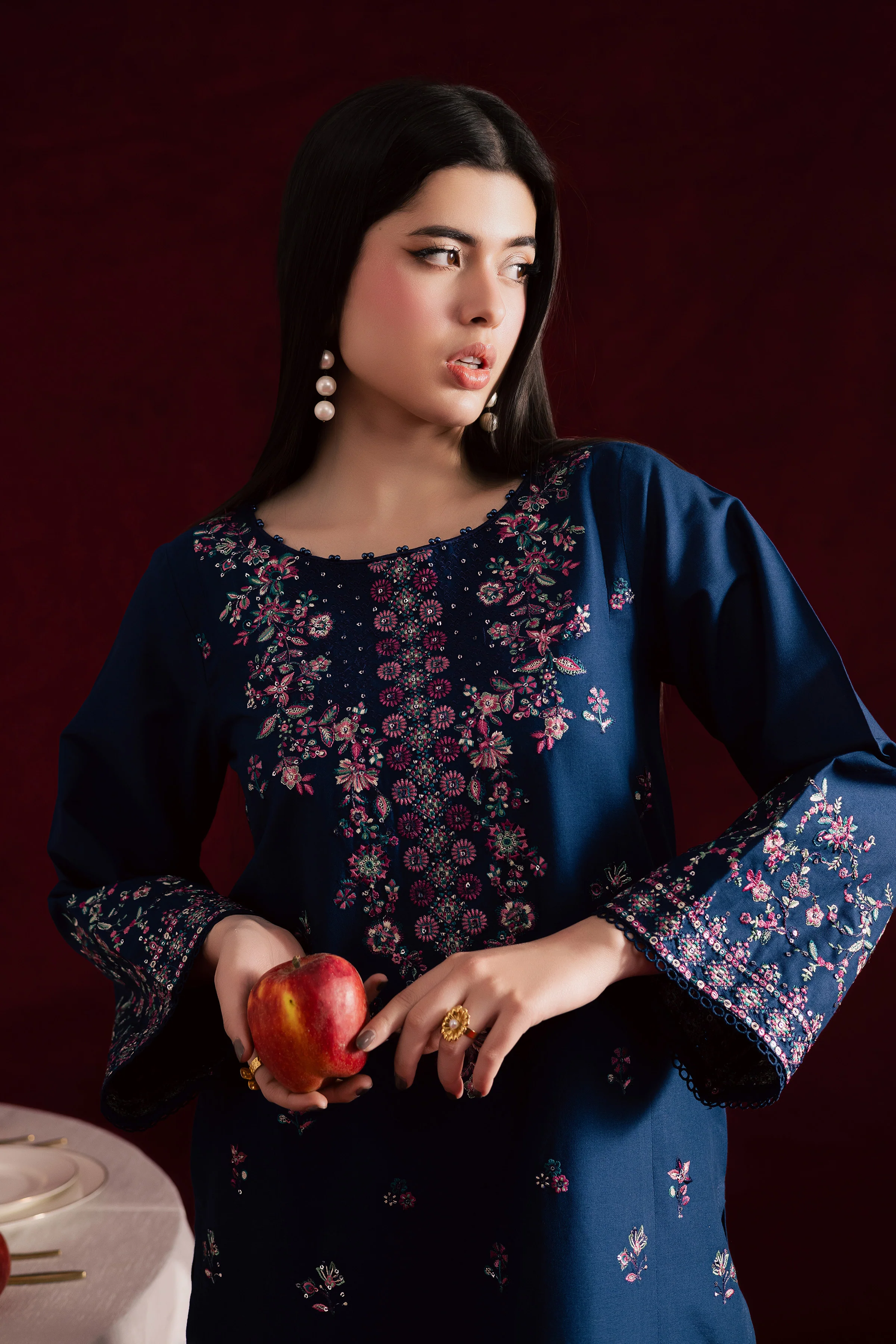 Opal Iris 2Pc - Embroidered Khaddar Dress - Image 2