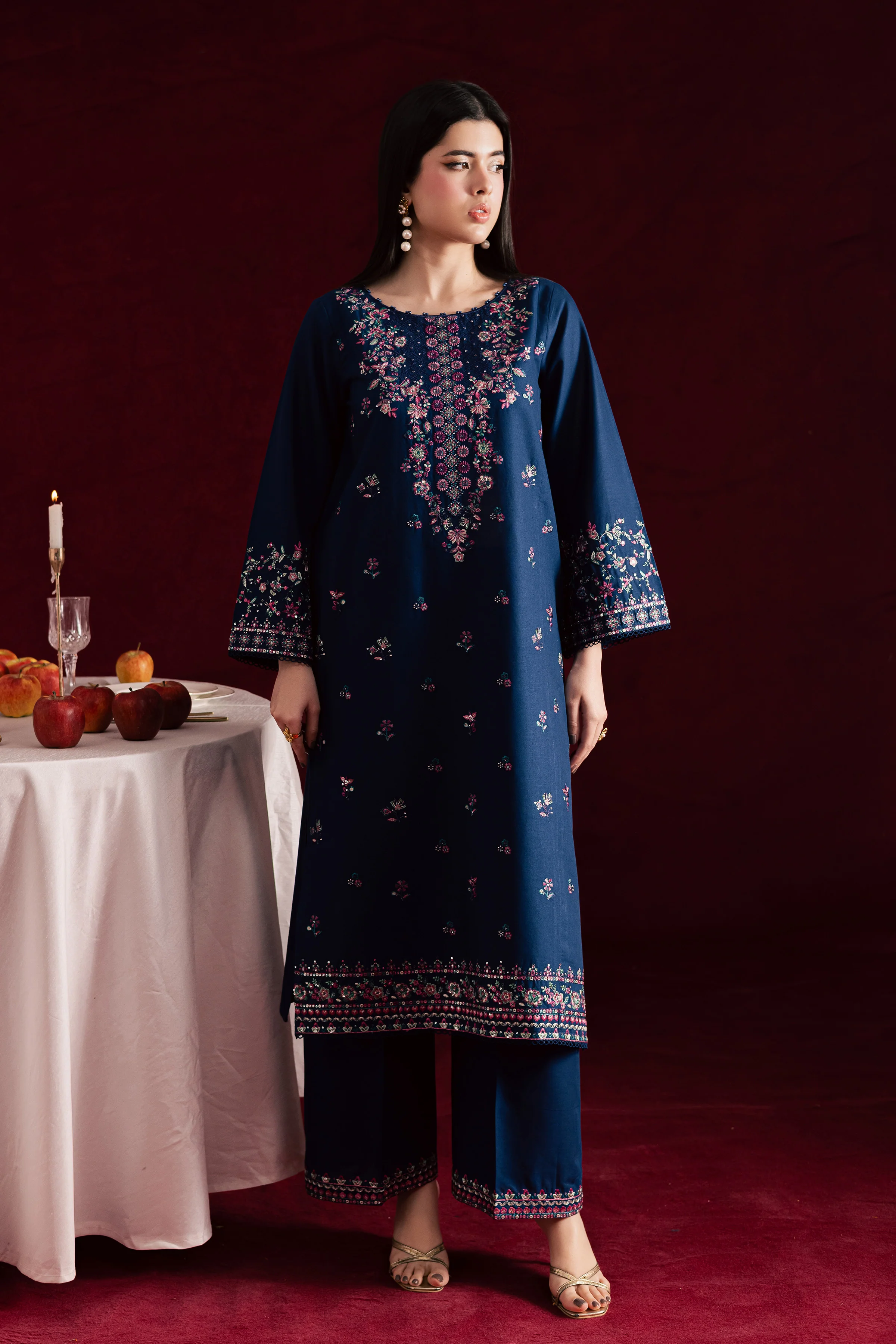 Opal Iris 2Pc - Embroidered Khaddar Dress - Image 3