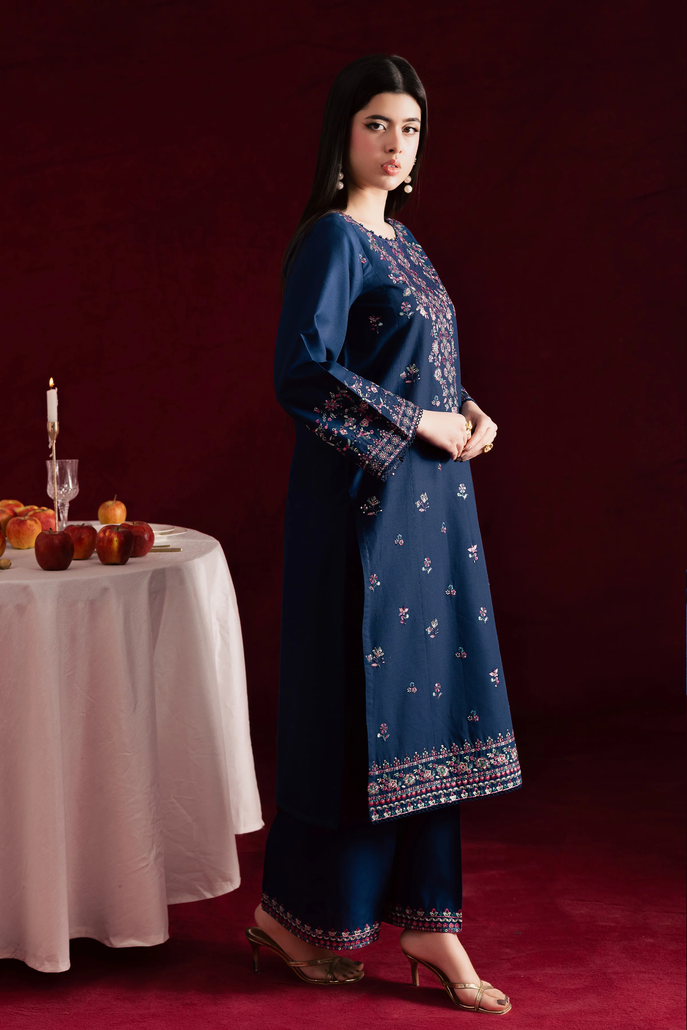 Opal Iris 2Pc - Embroidered Khaddar Dress - Image 4