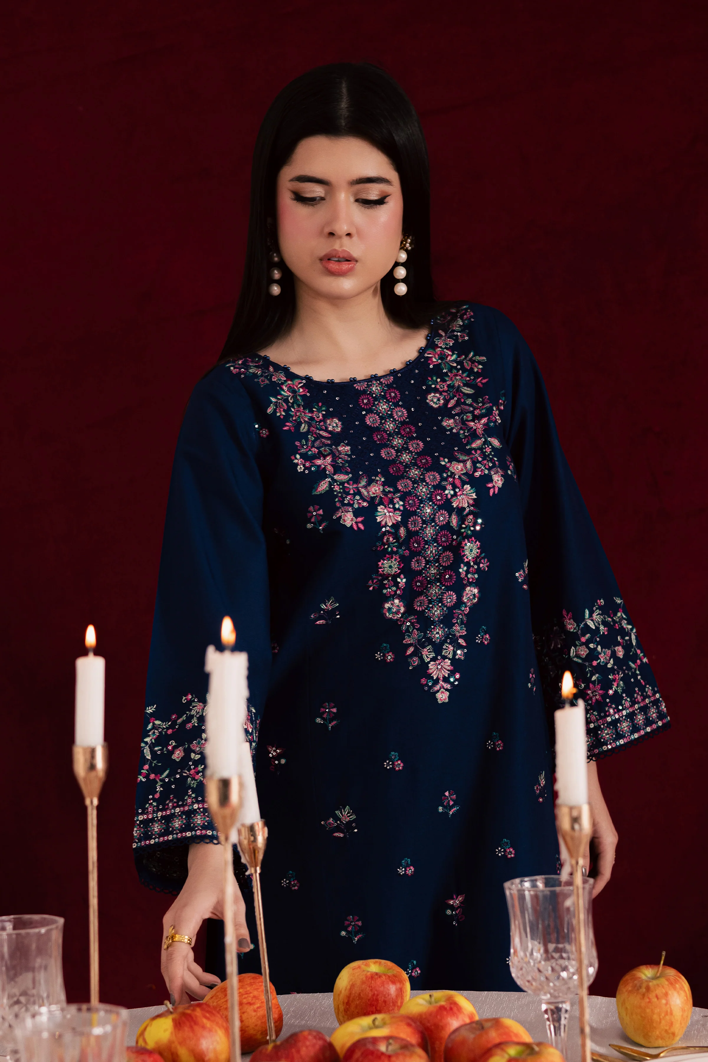 Opal Iris 2Pc - Embroidered Khaddar Dress - Image 5