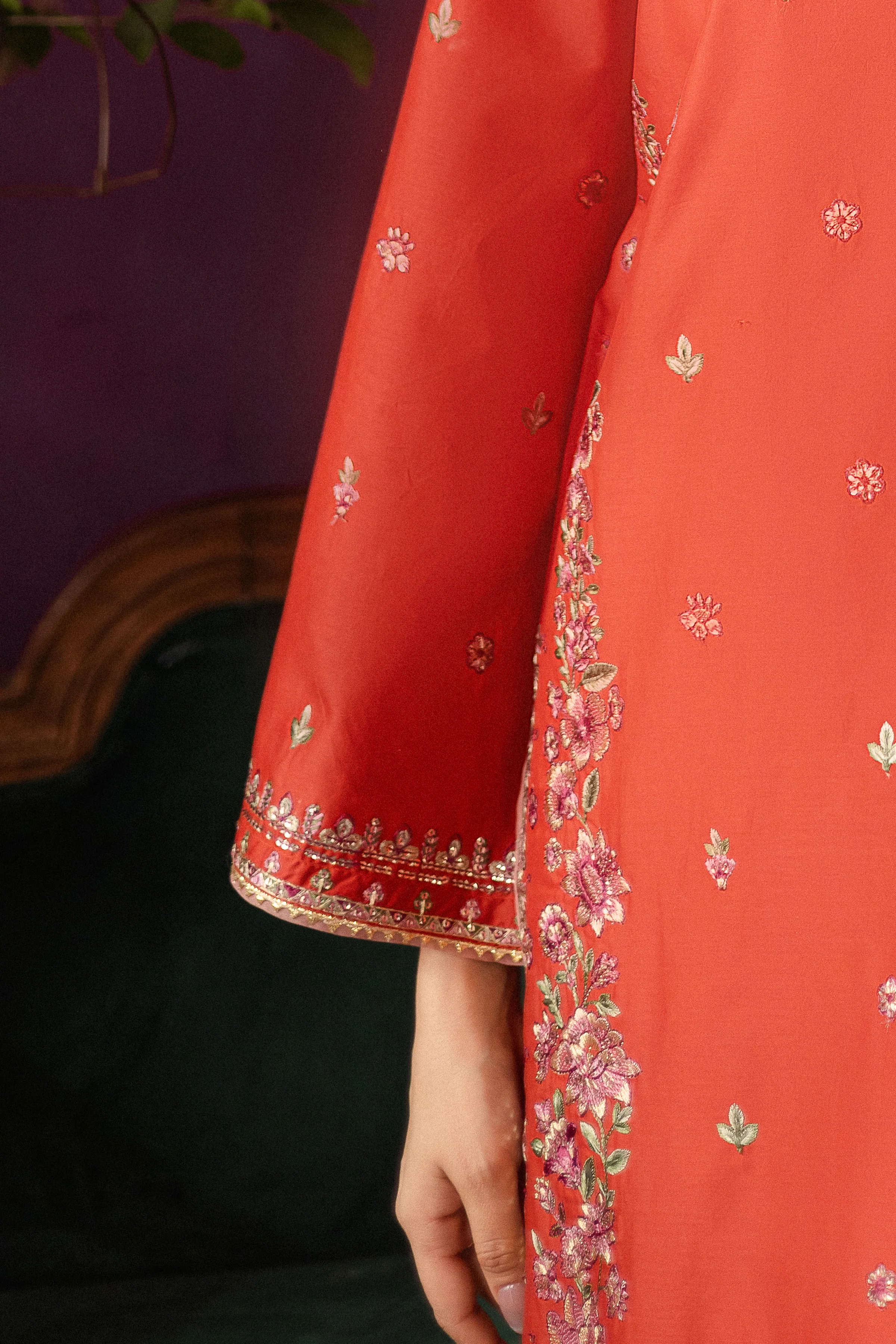 Ora 3Pc - Embroidered Solid Dress - Image 7